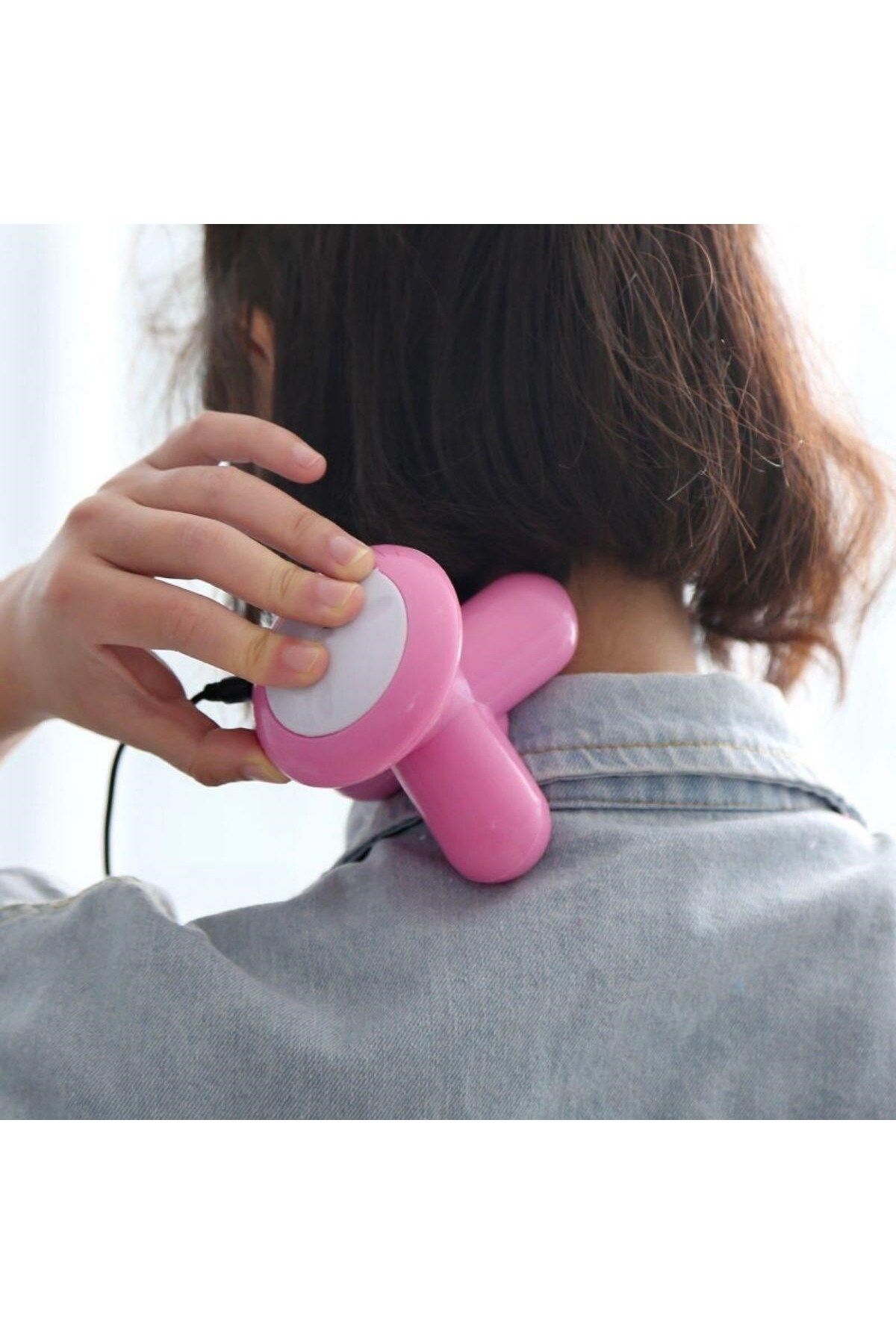 COLLECTİON masaj aleti 3 Başlıklı Titreşimli USB Şarjlı Mini El Masaj Aleti