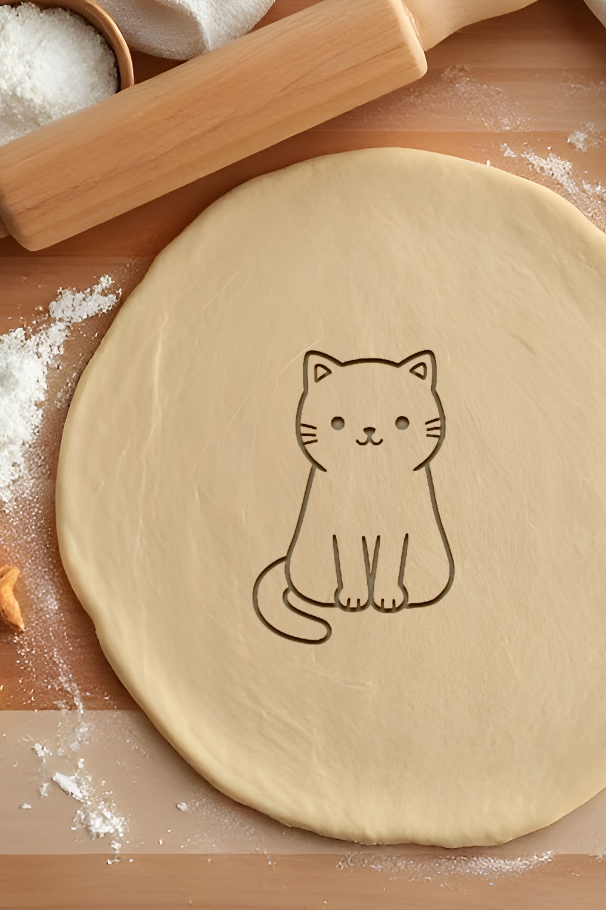 oalpo Kedi Kurabiye Kalıbı, Hamur Şekillendirici, Bisküvi Kalıbı, Kolay Kesim Ucu
