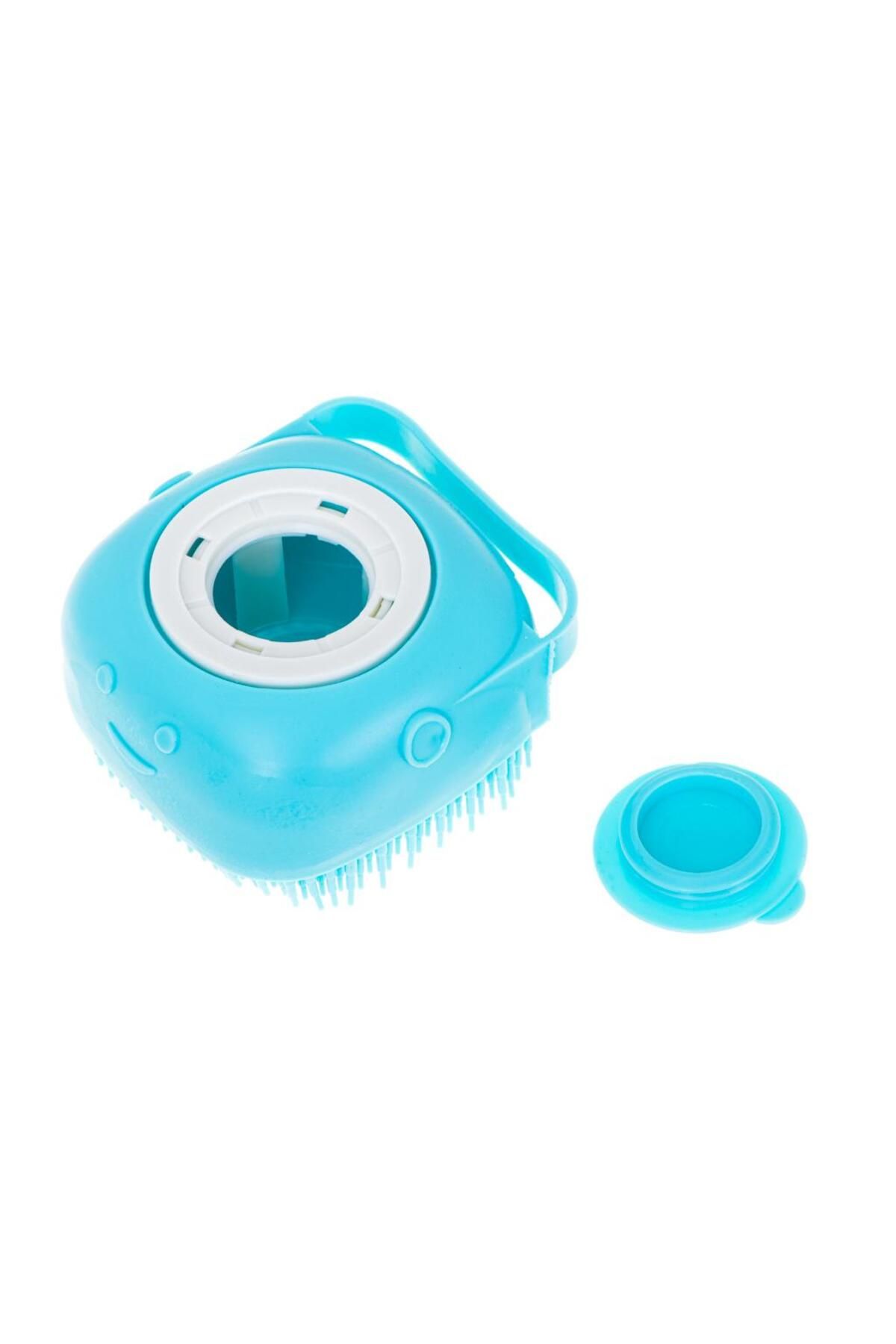 Avex-Perie din silicon cu dozator de sampon pentru spalat caini sau pisici, 7,5 x 7,5 cm, culoare albastra 3