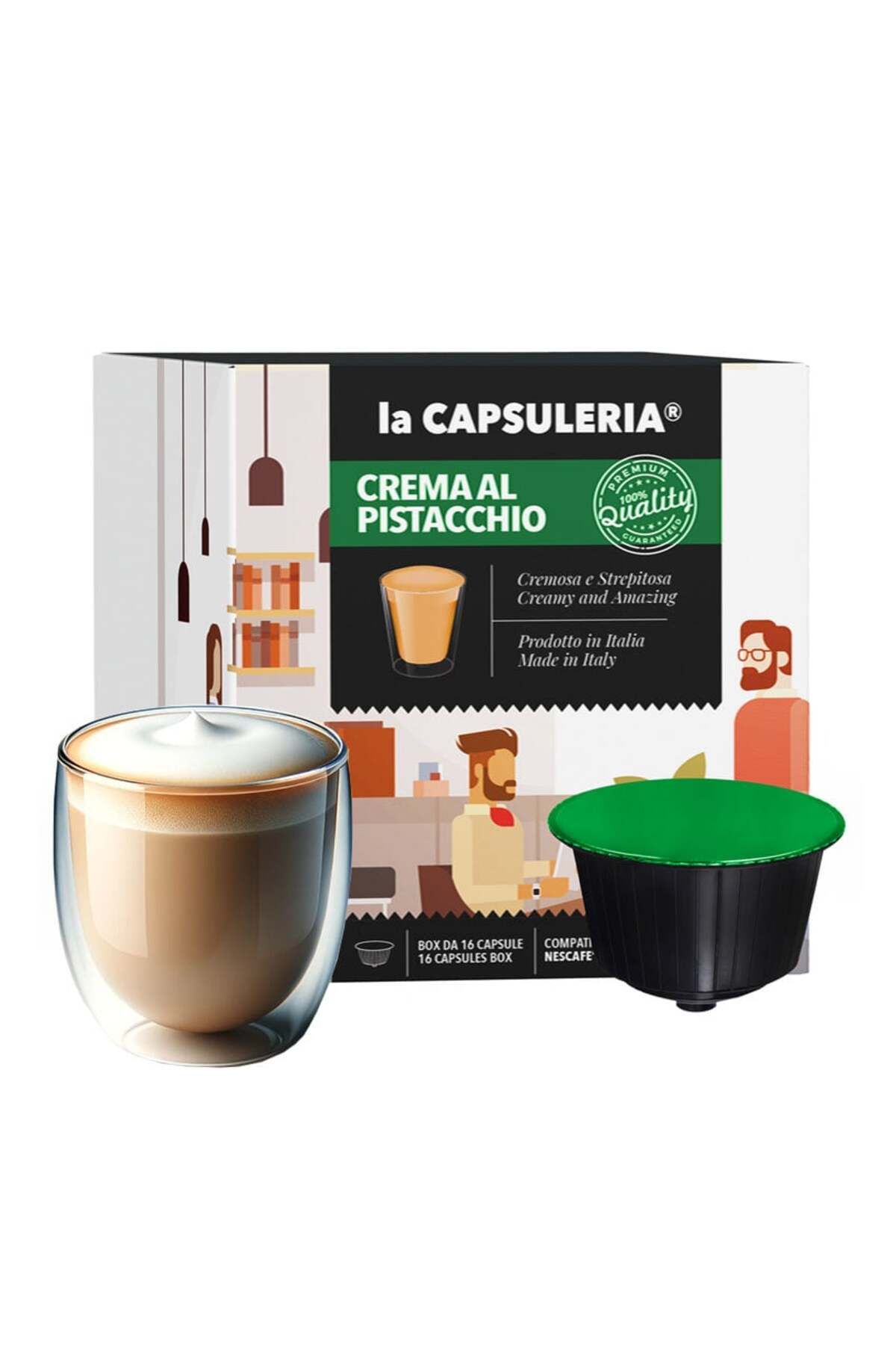 La Capsuleria Cremă De Fistic, 16 Capsule Compatibile Dolce Gusto, - One Size