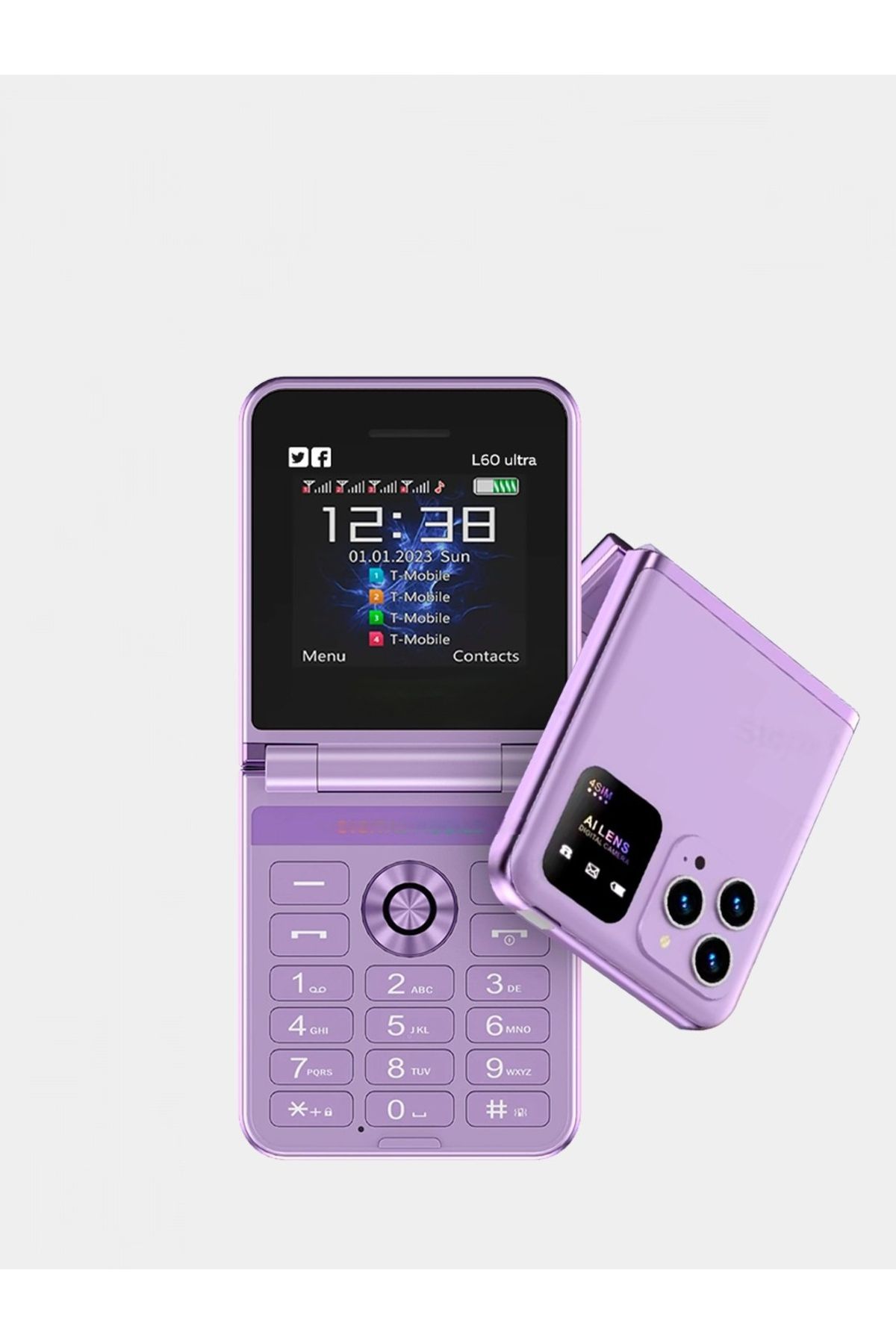 shop Katlanabilir 4 Simli Tuşlu Cep Telefonu (Türkçe Dil Yoktur.)