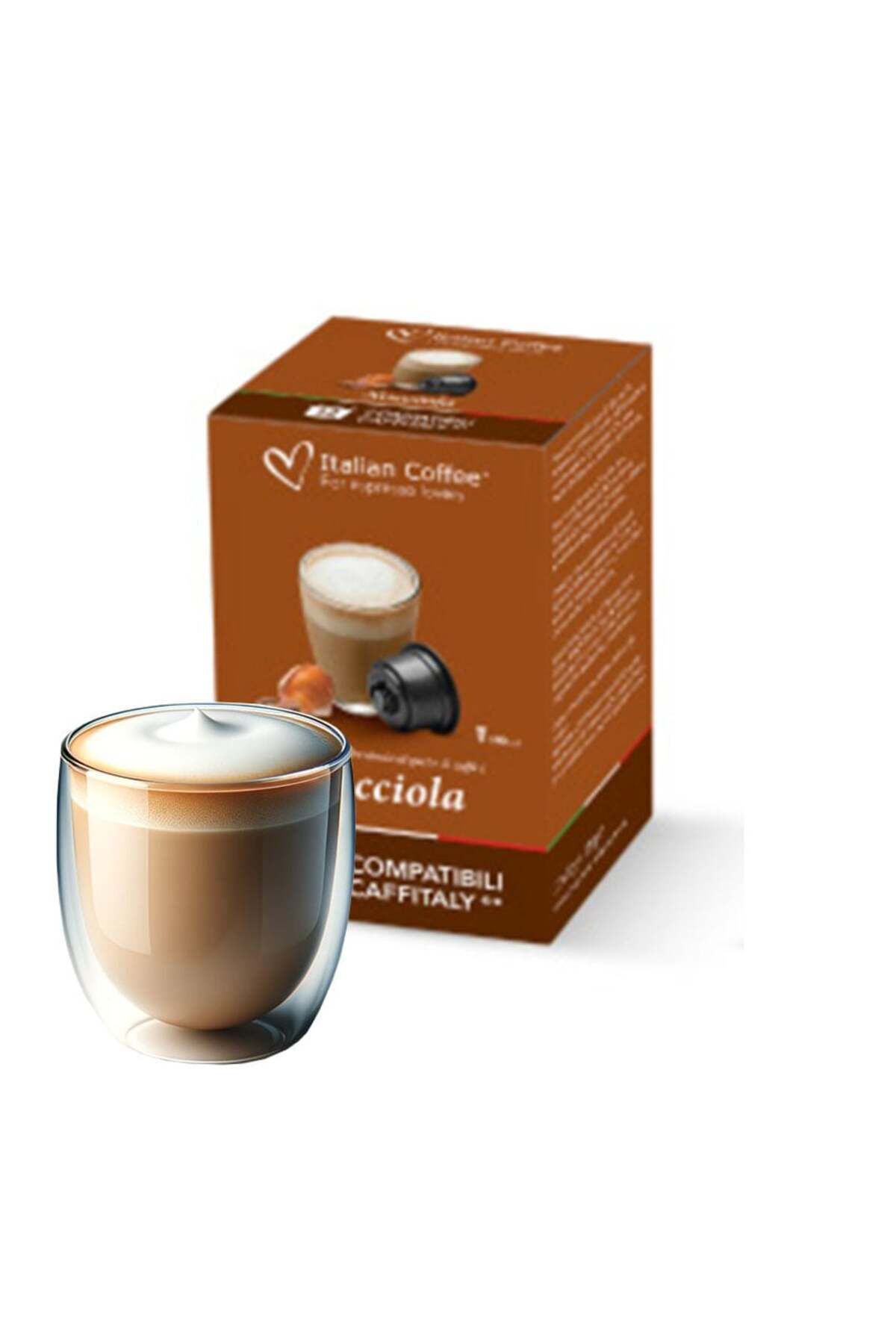 Italian Coffee Nocciola, 12 Capsule Compatibile Cafissimo/caffitaly/beanz, - One Size