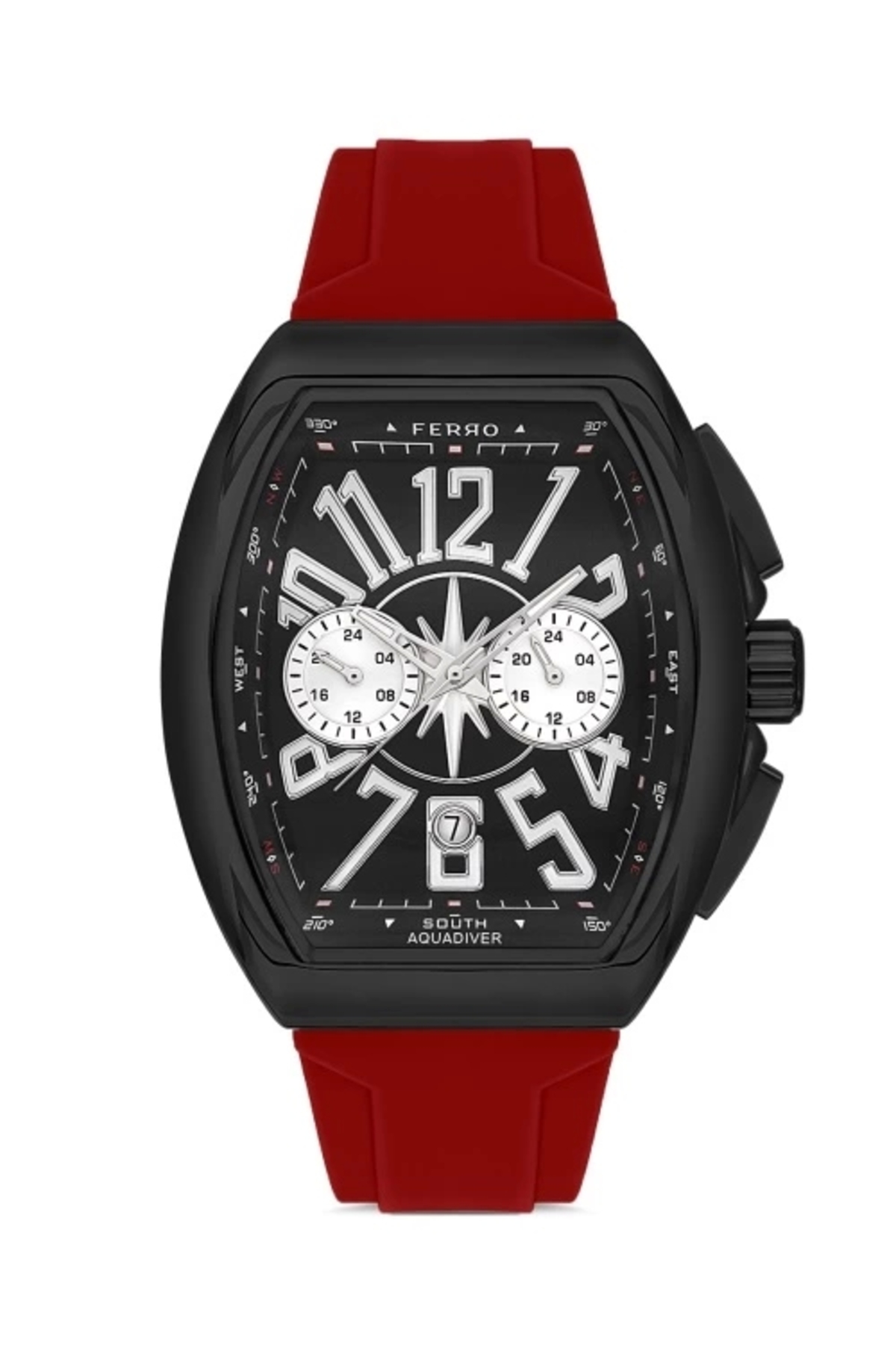 Men's Red Silicone Band WristWatchFM11444D-ZK