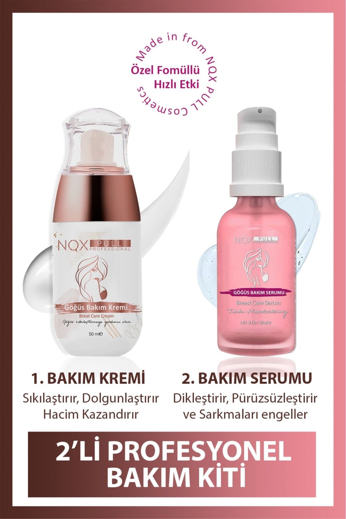 NQX PULL-Breast Lifting and Plumping Effect, Shaping, Stretch Mark Removal, Firming Set of 2 1