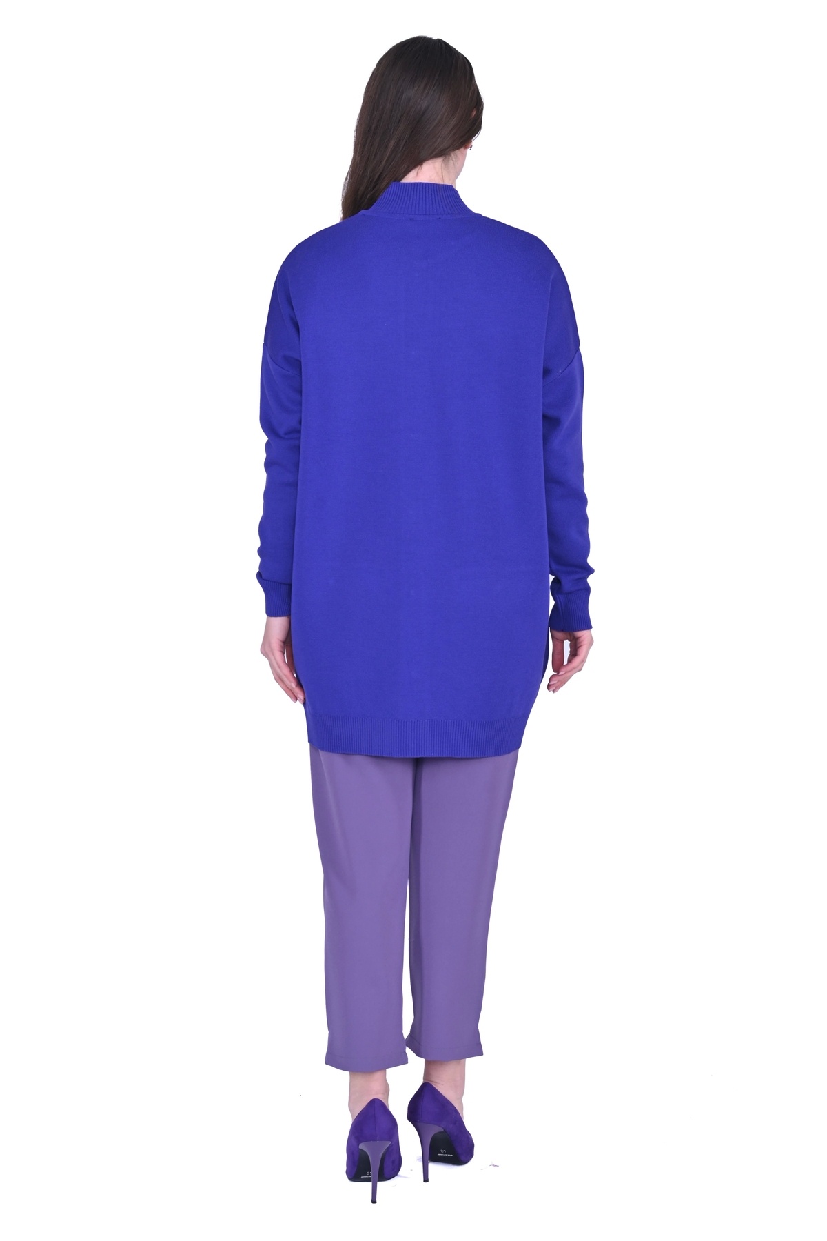 Invee-7070 Model Purple Wool Blended Knitwear Cardigan 2