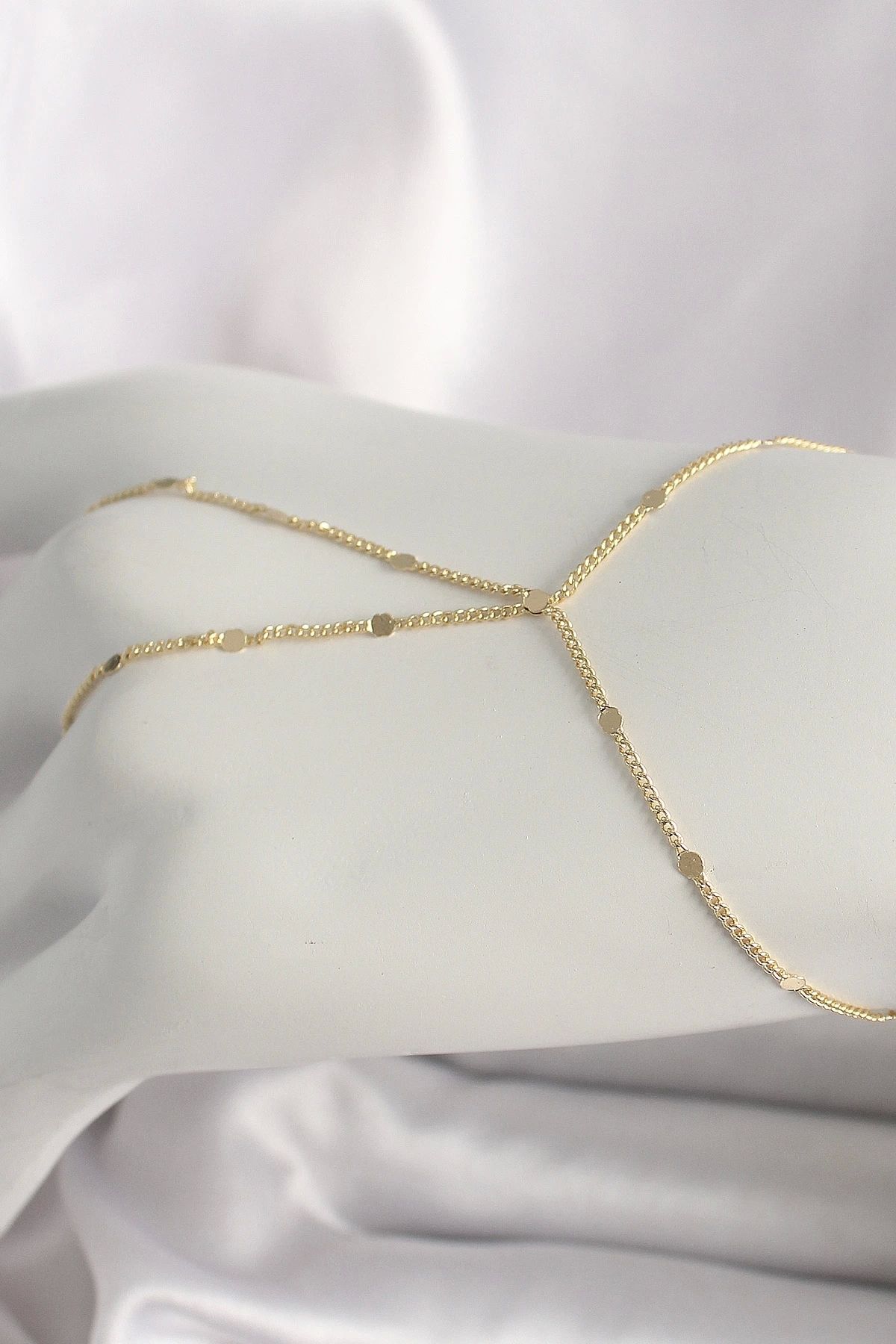 Nemere Pirinç Gold Renk Pul Detaylı Kadın Şahmeran - TJ-SN619