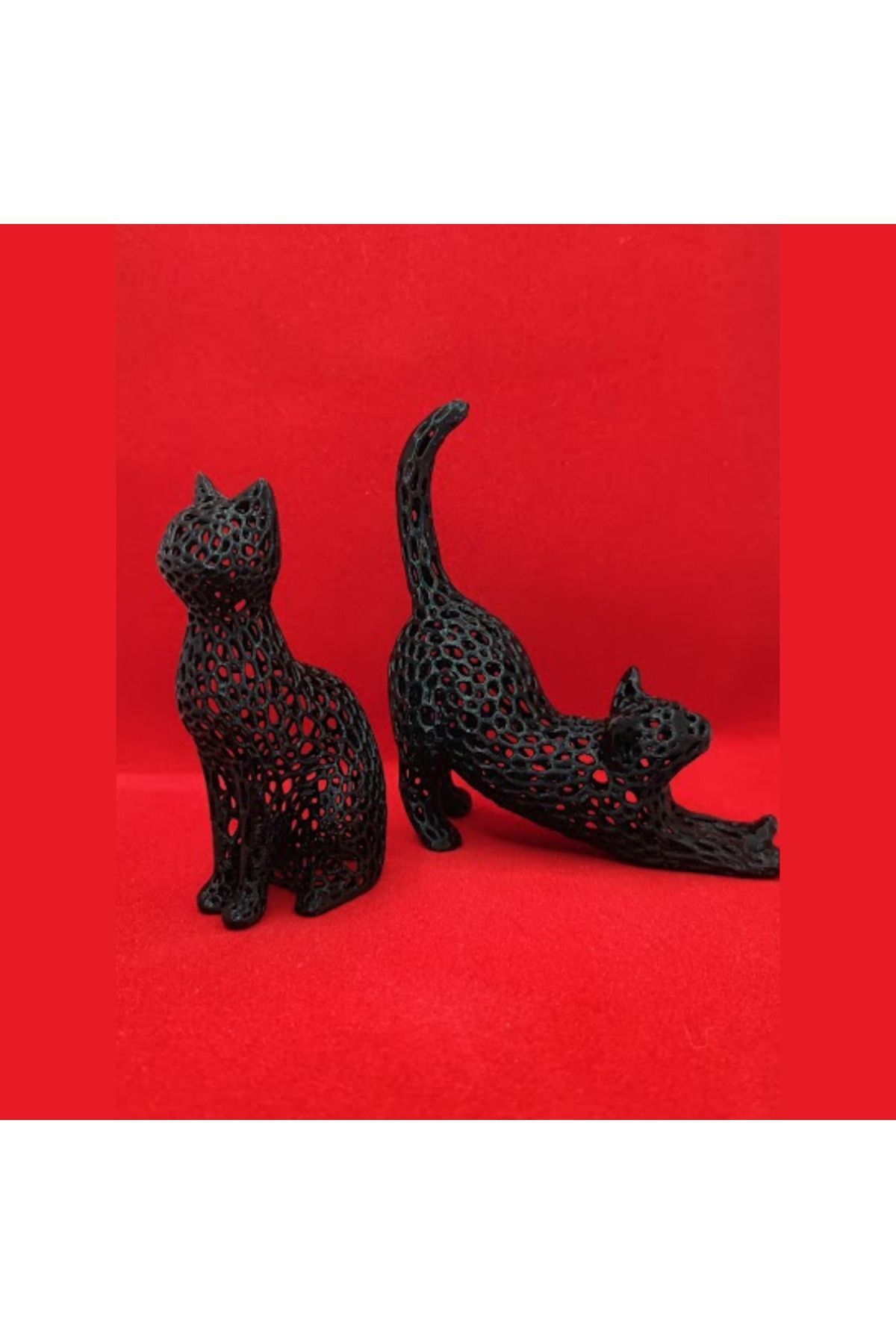 teknotrust 3d Fileli Kedi Figürleri – Şık Ve Modern Dekoratif Set