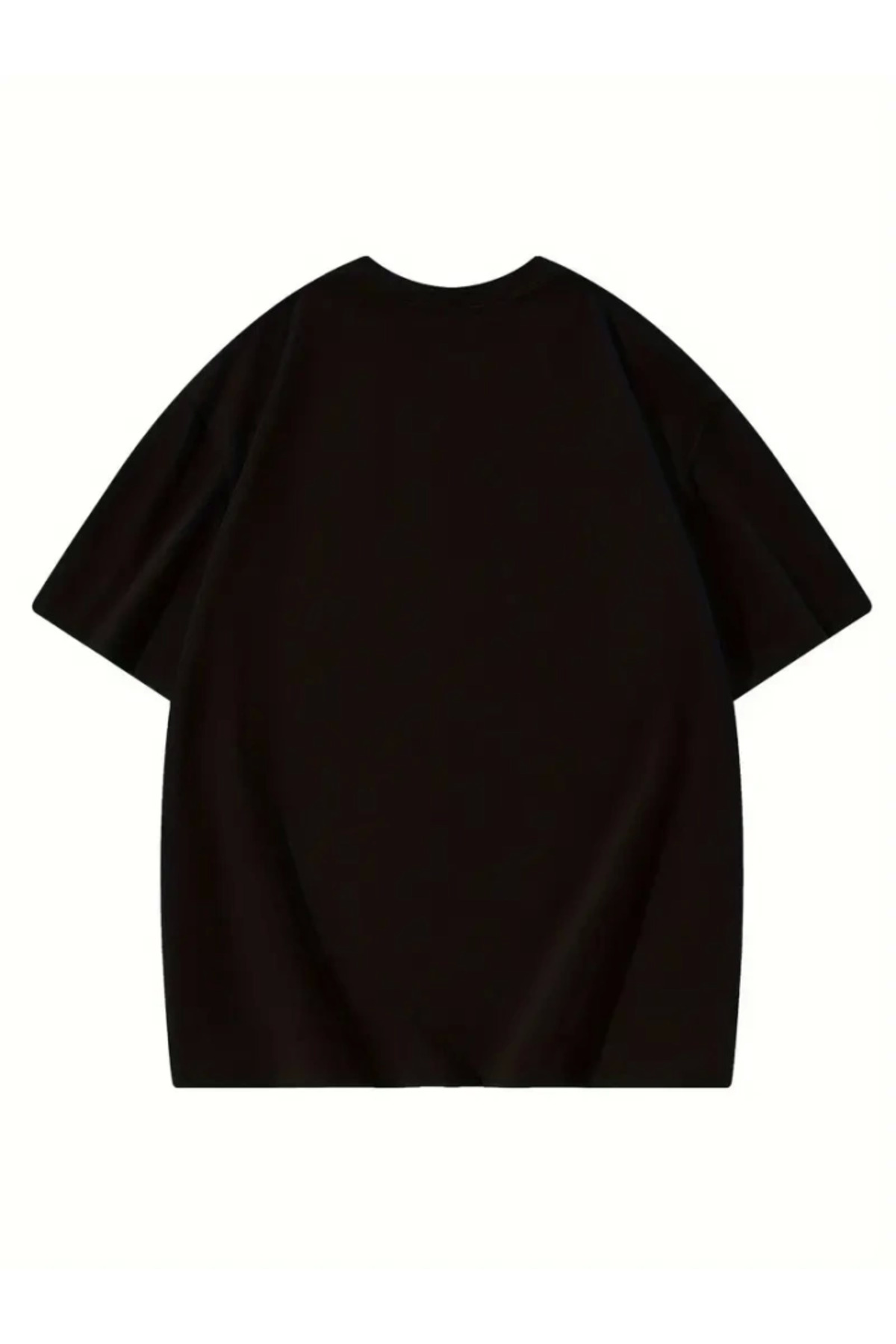 Thousand Baskılı Oversize Bisiklet Yaka T-shirt - Siyah