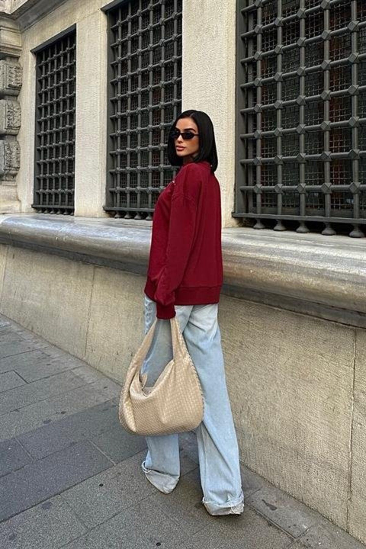 novafems Gümüş Taşlı Sweatshirt 8052