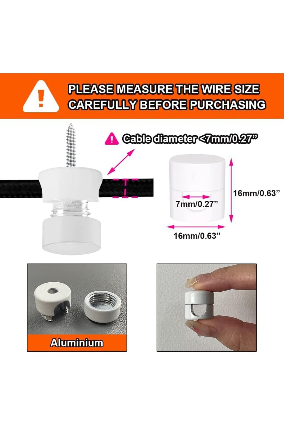 fulina-6 Pack Ceiling Hooks, Easy To Install & Reusable, Wide Application for Hanging Lights with Wire 4