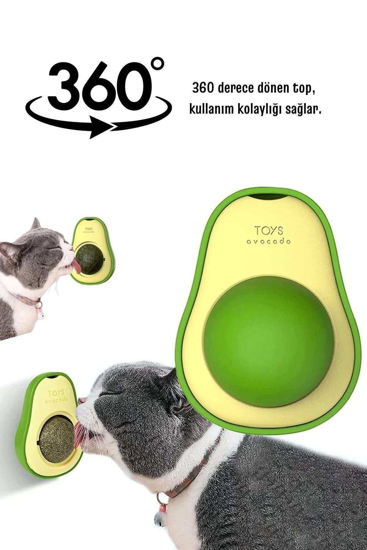 jetfast-2Pcs Avocado Natural Catnip Edible Rotating Catnip Lick Ball Grass Play Ball Ball Toy 4