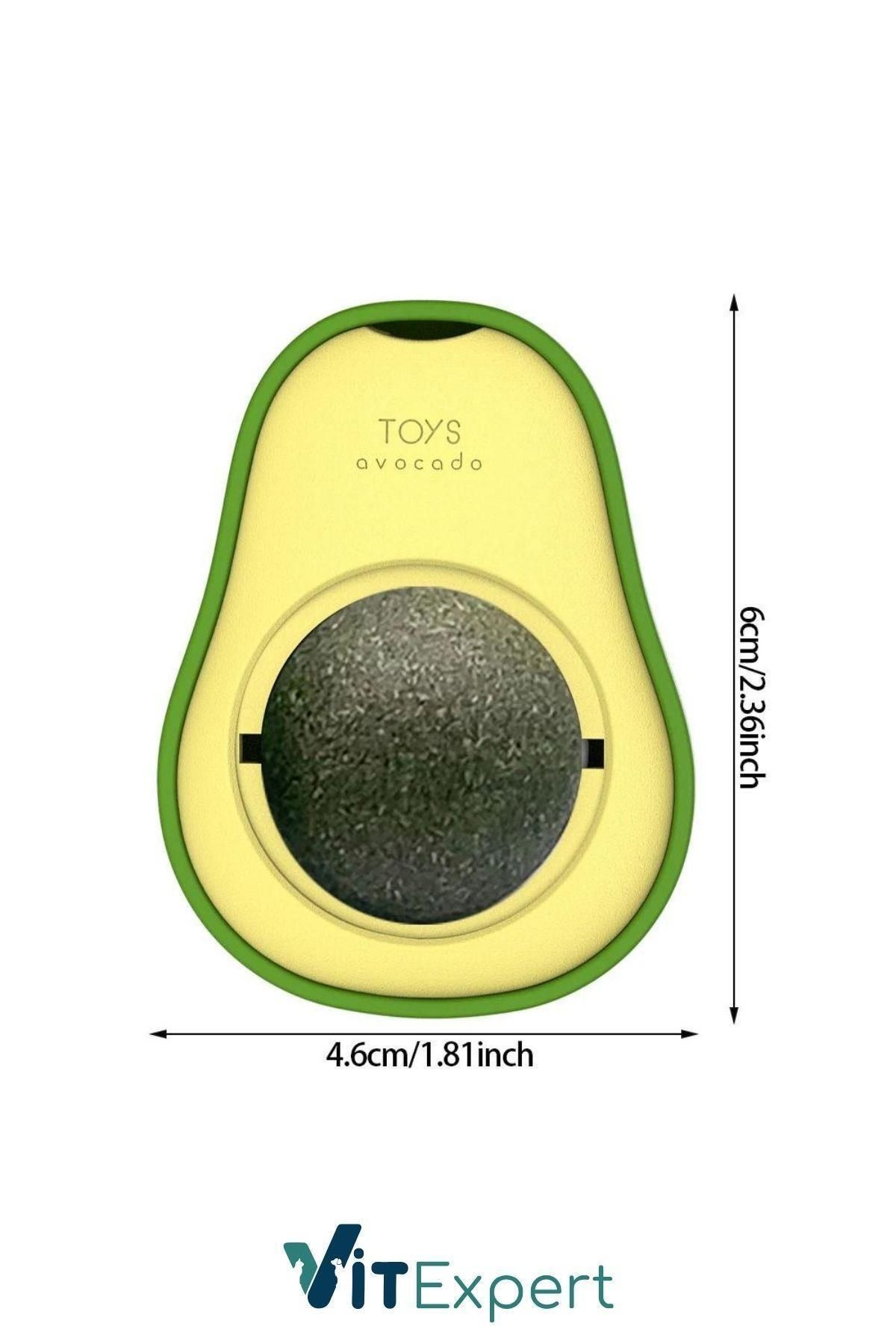 jetfast-Natural Catnip Edible Rotating Catnip Herb Play Ball Ball Toy Cat Licking Ball Avocado 5