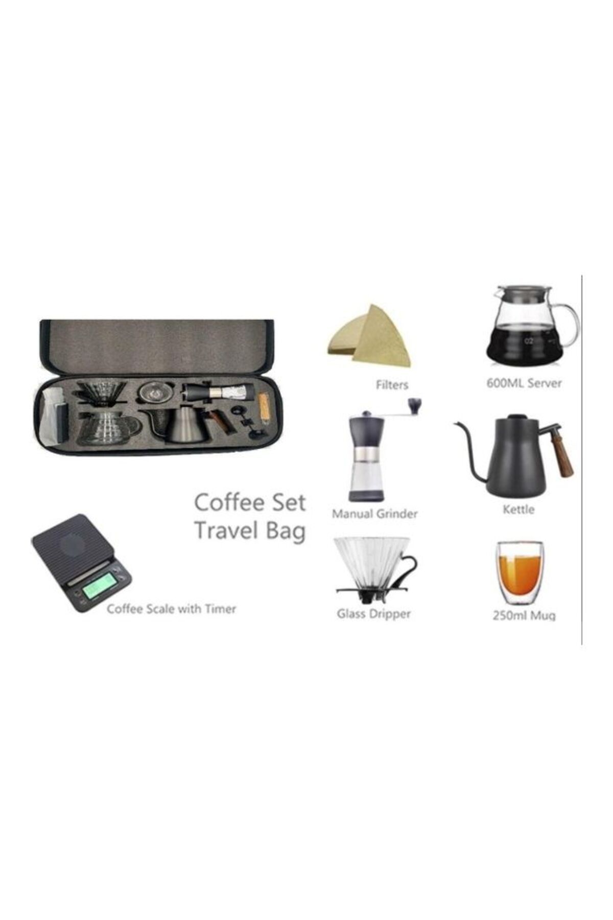 COOYA-Coffee Set, Portable Travel Bag,for Travelers Commuters,On-the-Go Use,Multicolour 1