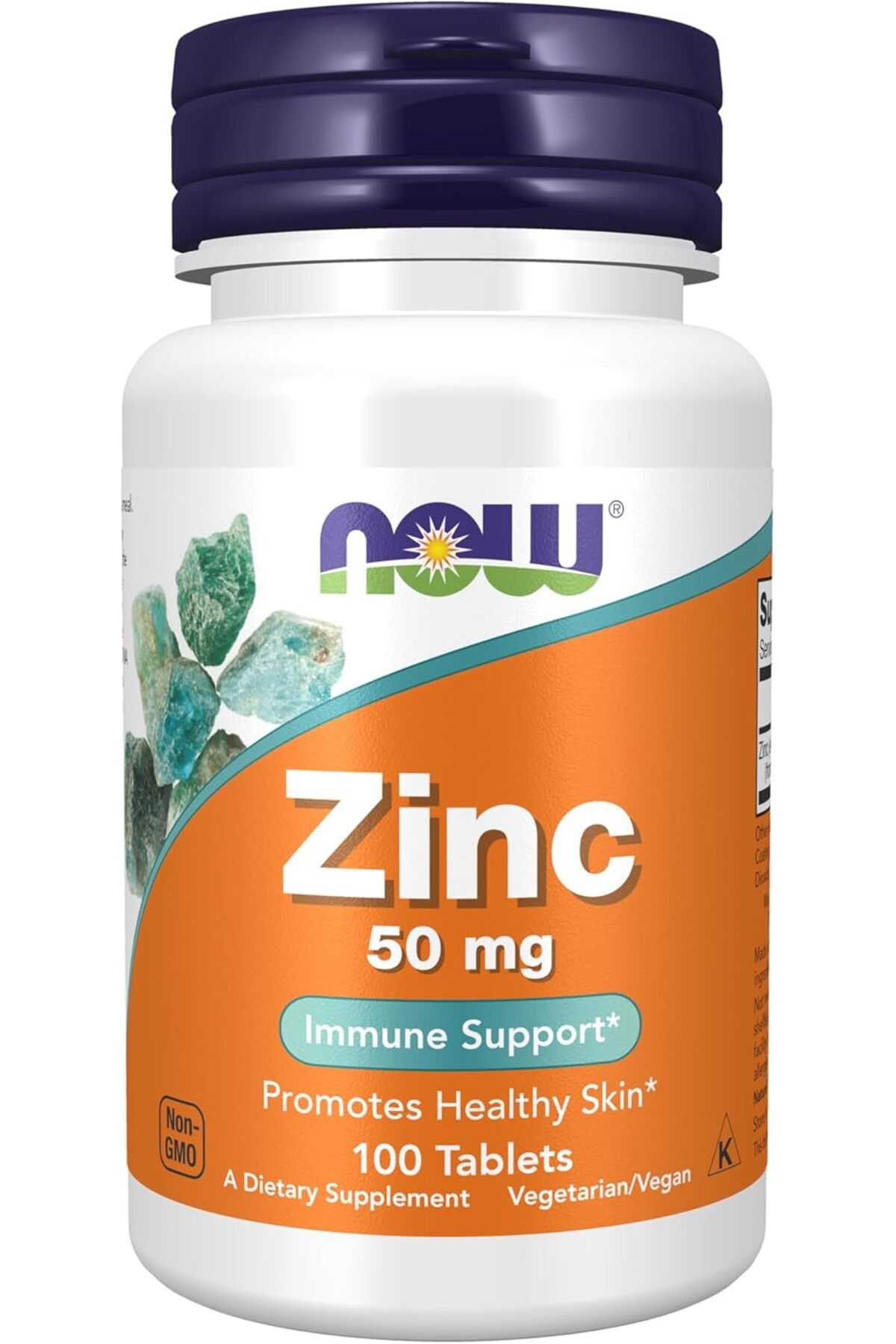 Now-Foods Supplements, Zinc (Zinc Gluconate) 50 mg, Supports Enzyme Functions*, Immune Support*, 100 1