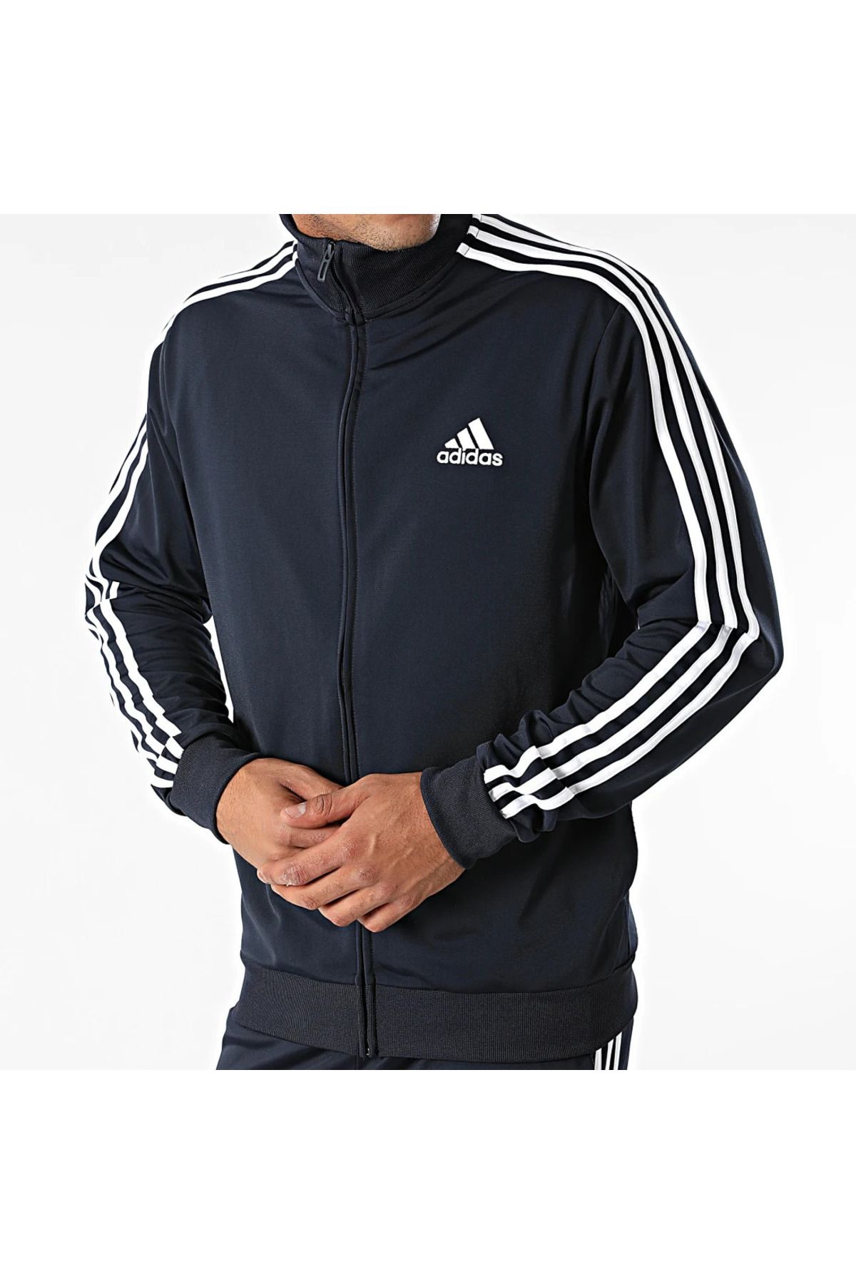 adidas-طقم بدلة رياضية كاجوال للرجال M 3S Tr Tt Ts GK9658 أزرق داكن 3