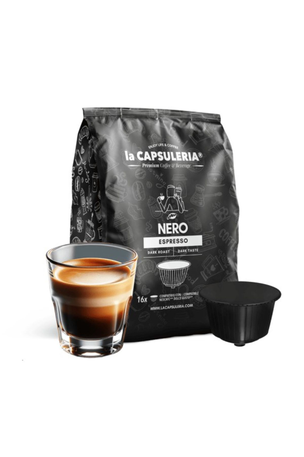 La Capsuleria Cafea Espresso Nero, 16 Capsule Compatibile Dolce Gusto, - One Size