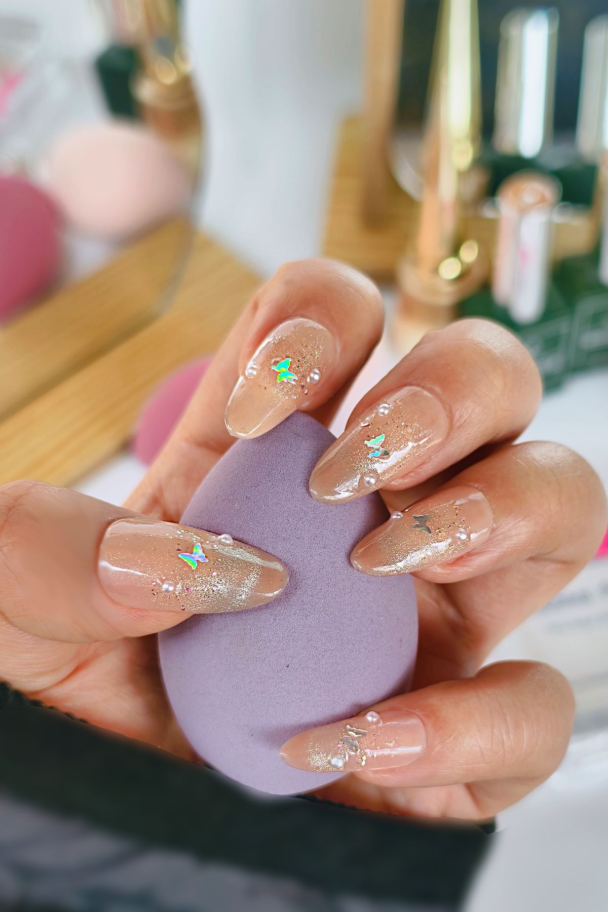 Easy Beauty Protez Tırnak MEDIUM Beden 10 Adet El Yapımı Takma Tırnak Seti