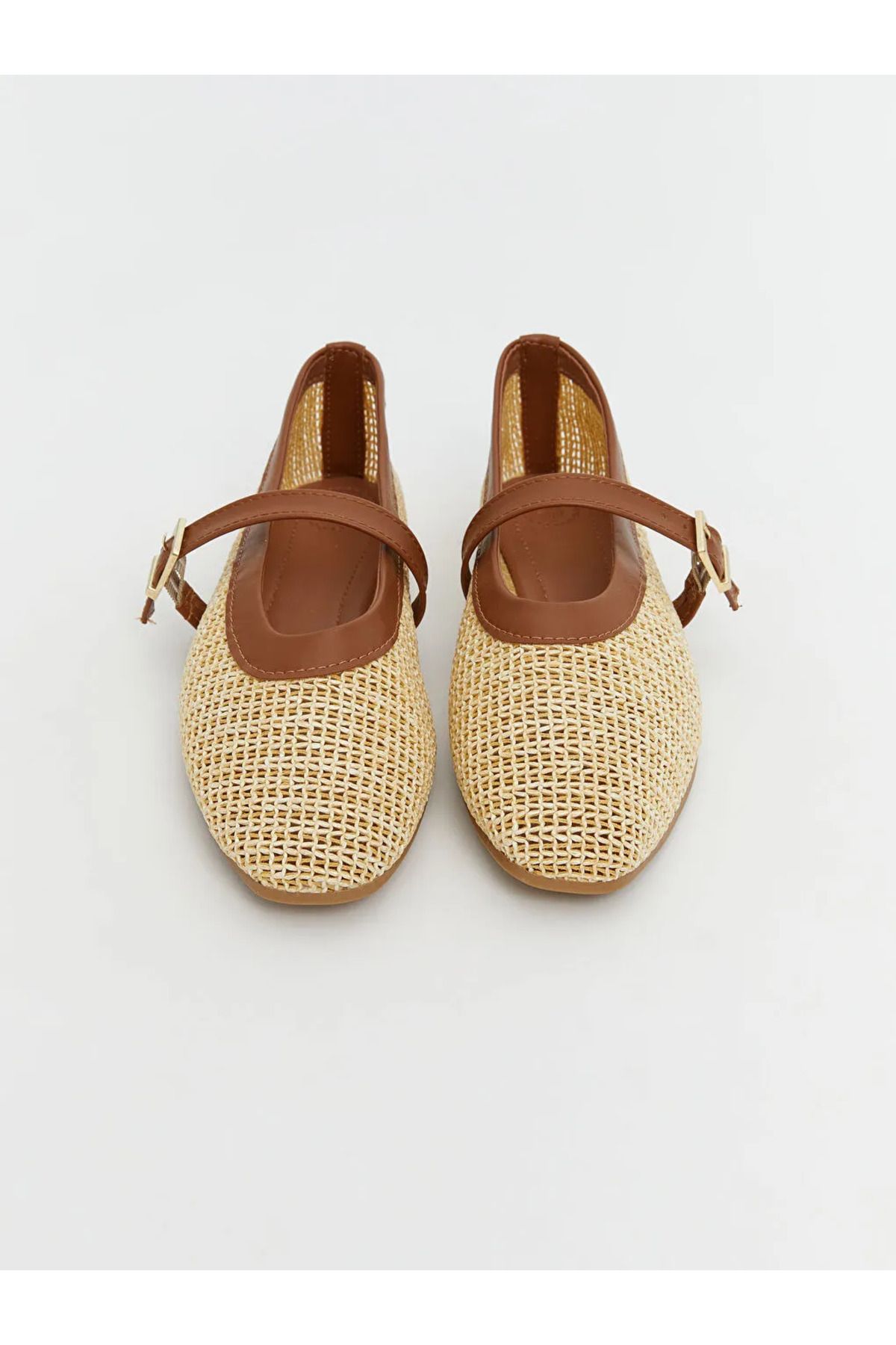 LC Waikiki-Lcw Steps Beige Wicker Women's Ballerinas 3