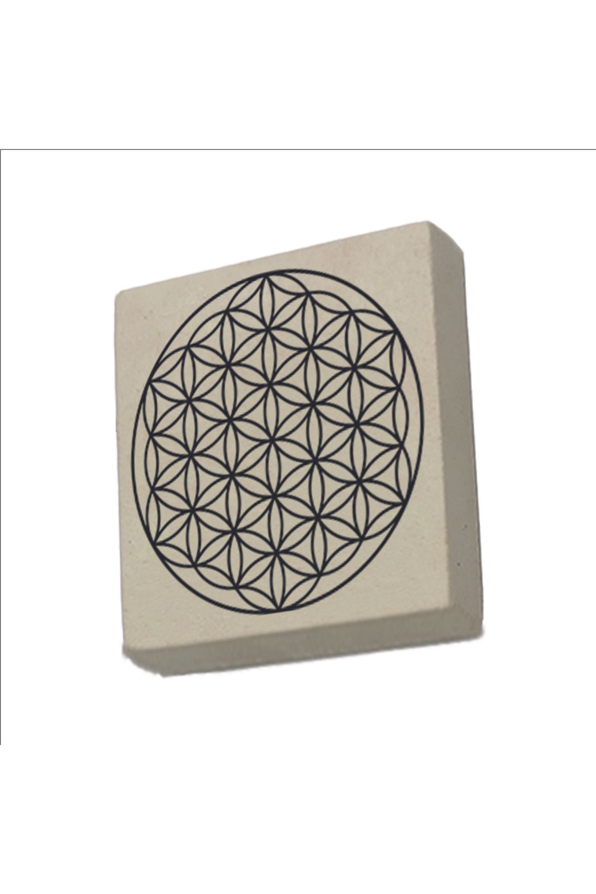 Sadrazam Yaşam Çiçeği Deseni Baskılı Doğaltaş Magnet (5 X 5 KD-109)