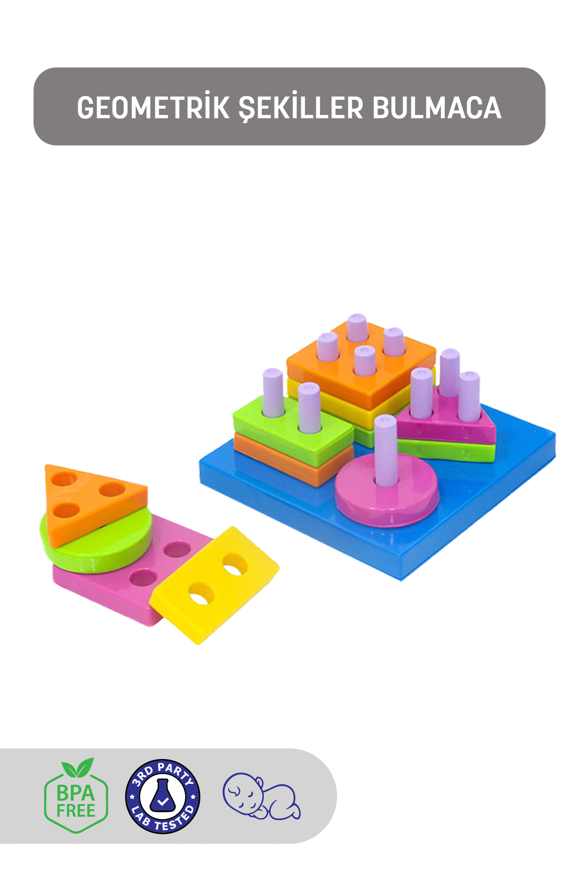 Geometric Shapes Puzzle Stall Matching Educational Toy
