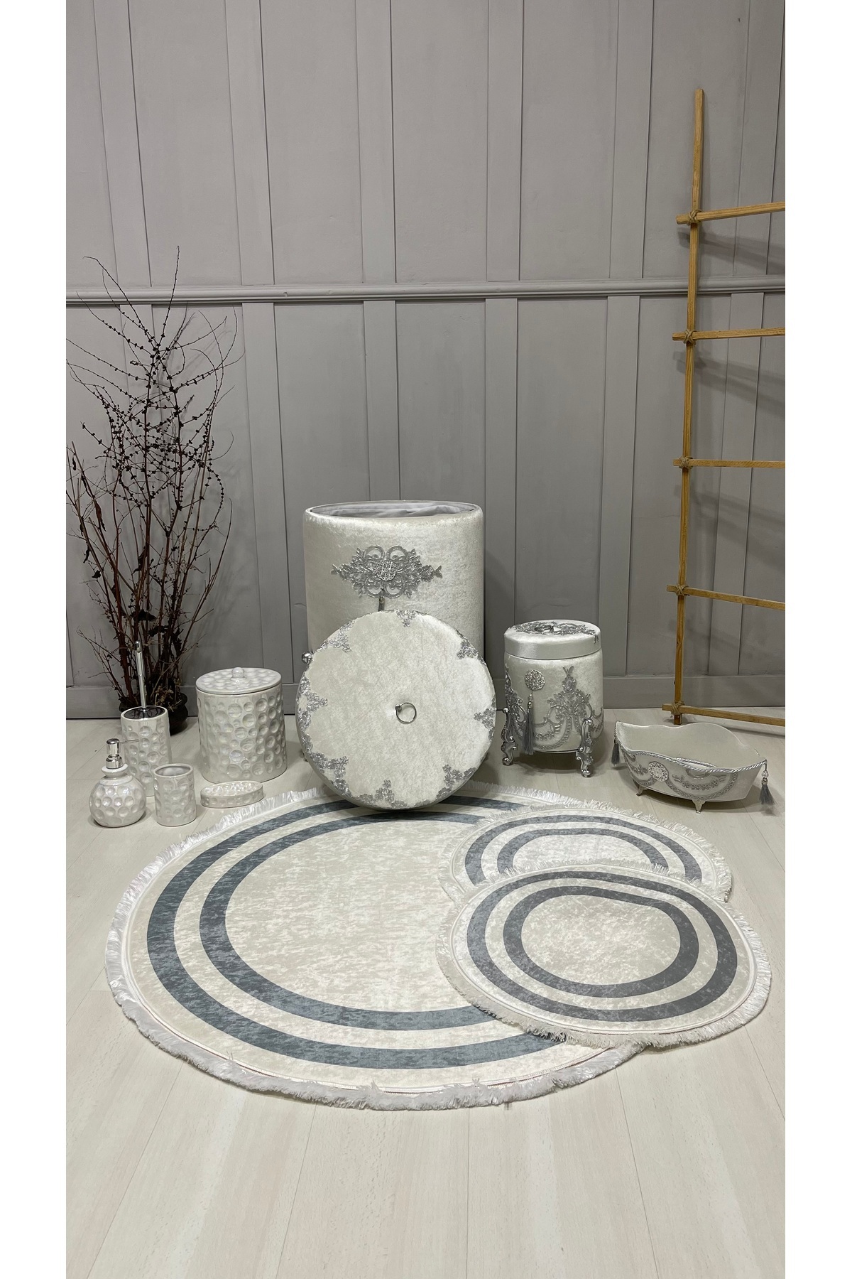 asra tasarım-Laundry Basket, Bathroom Rug, Bathroom Set, Mat 4