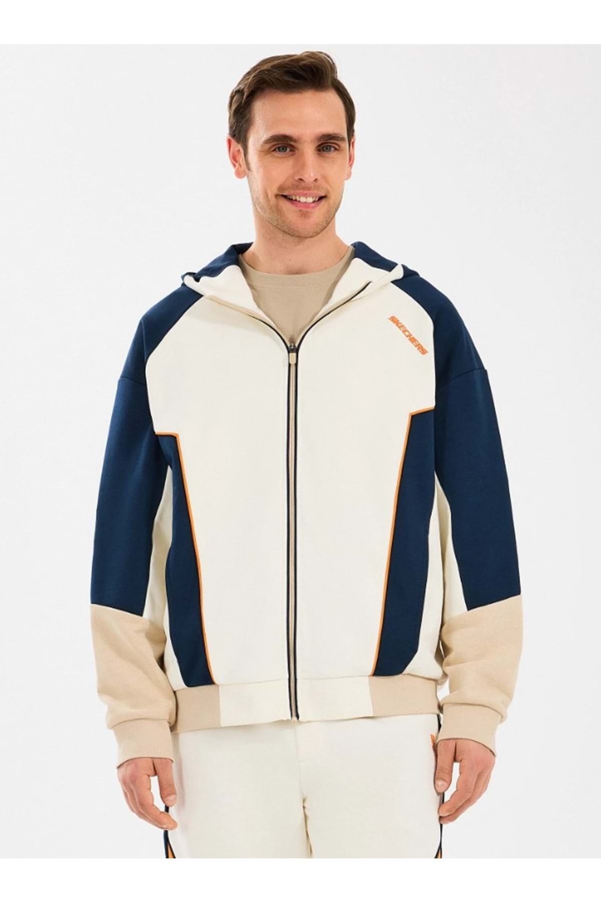 اسکچرز سویشرت مردانه زیپ هودی فولزیپ دیاگونل ال دبلیو S2510027-102