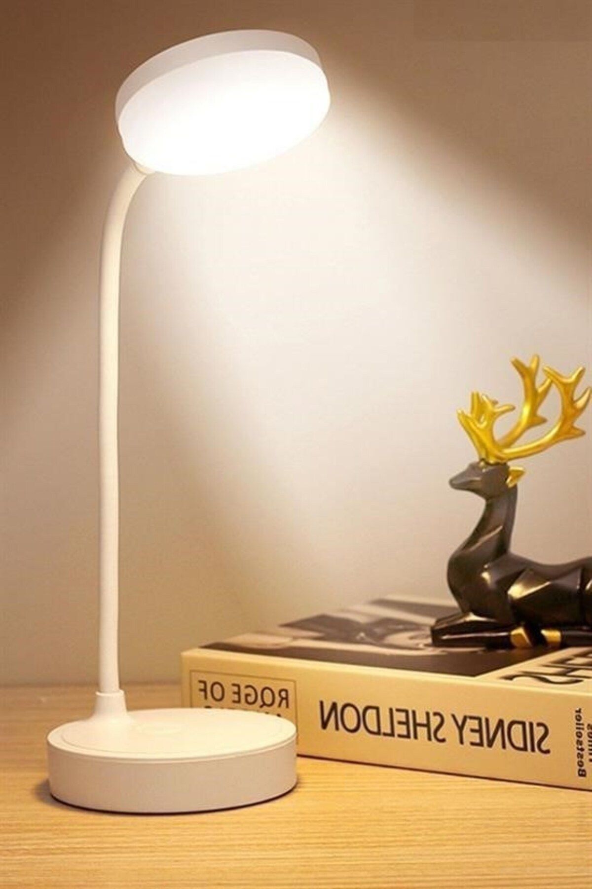 COLLECTİON masa lambası Yuvarlak USB Dokunmatik 3 Kademeli 360 Derece Özel Göz Korumalı Led Lityum