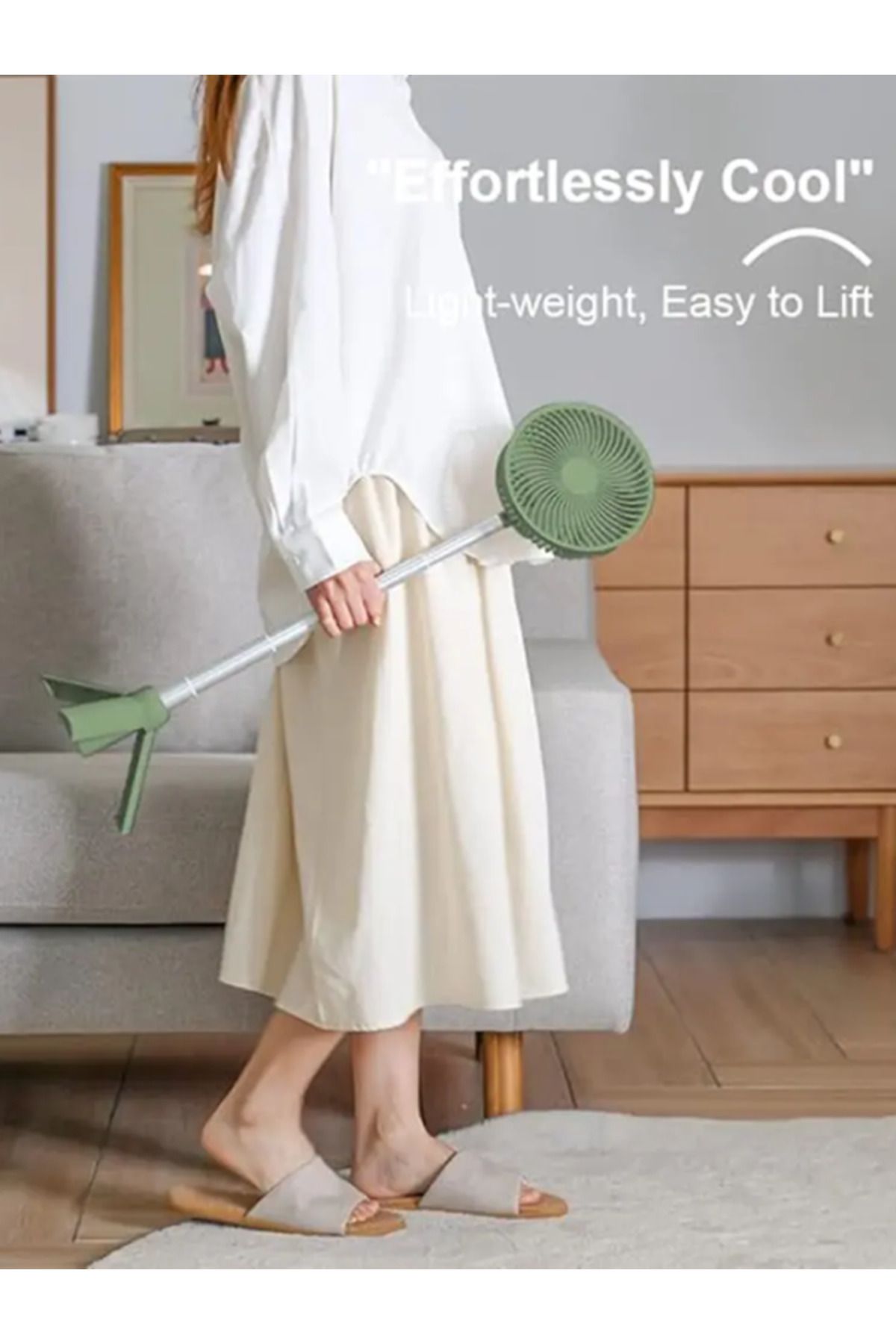 TOBYS-CPL-T23 Rechargeable Portable 4000mAh Fan With LED Lantern Adjustable Height For Home 5