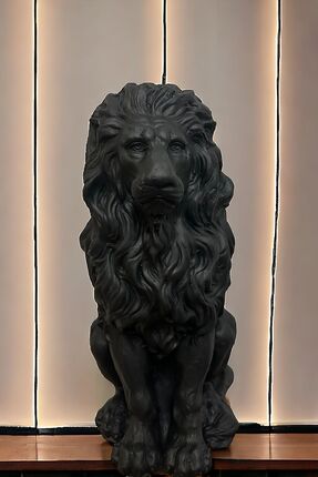 libre design Dekoratif 53cm Mat Siyah Aslan Ev Balkon Bahçe Dekorasyon Bohem ...