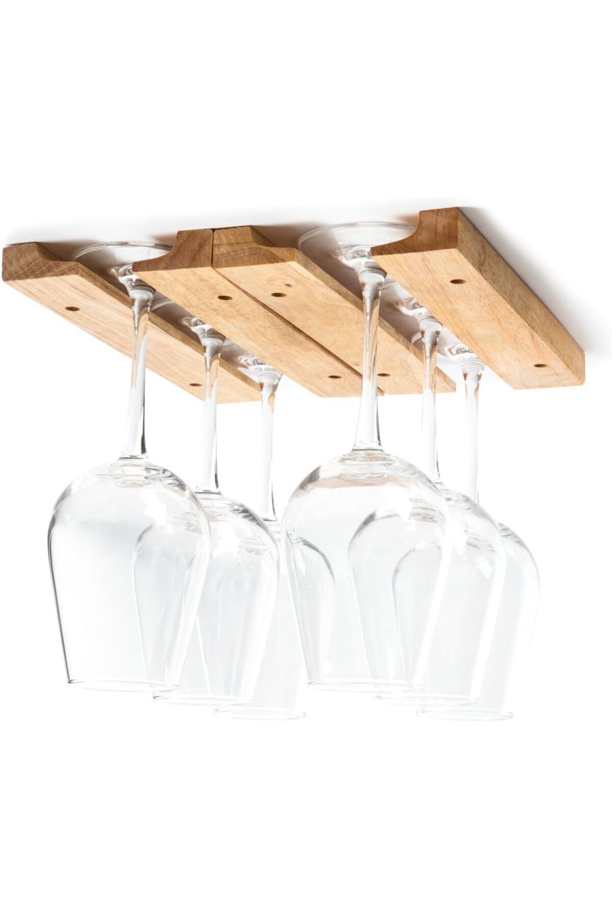 KDROĞLU KDROGLU Run 5025 Wine cam Wood çatı, Under dolap askısı Holder Storage Organizer New Desing 1109