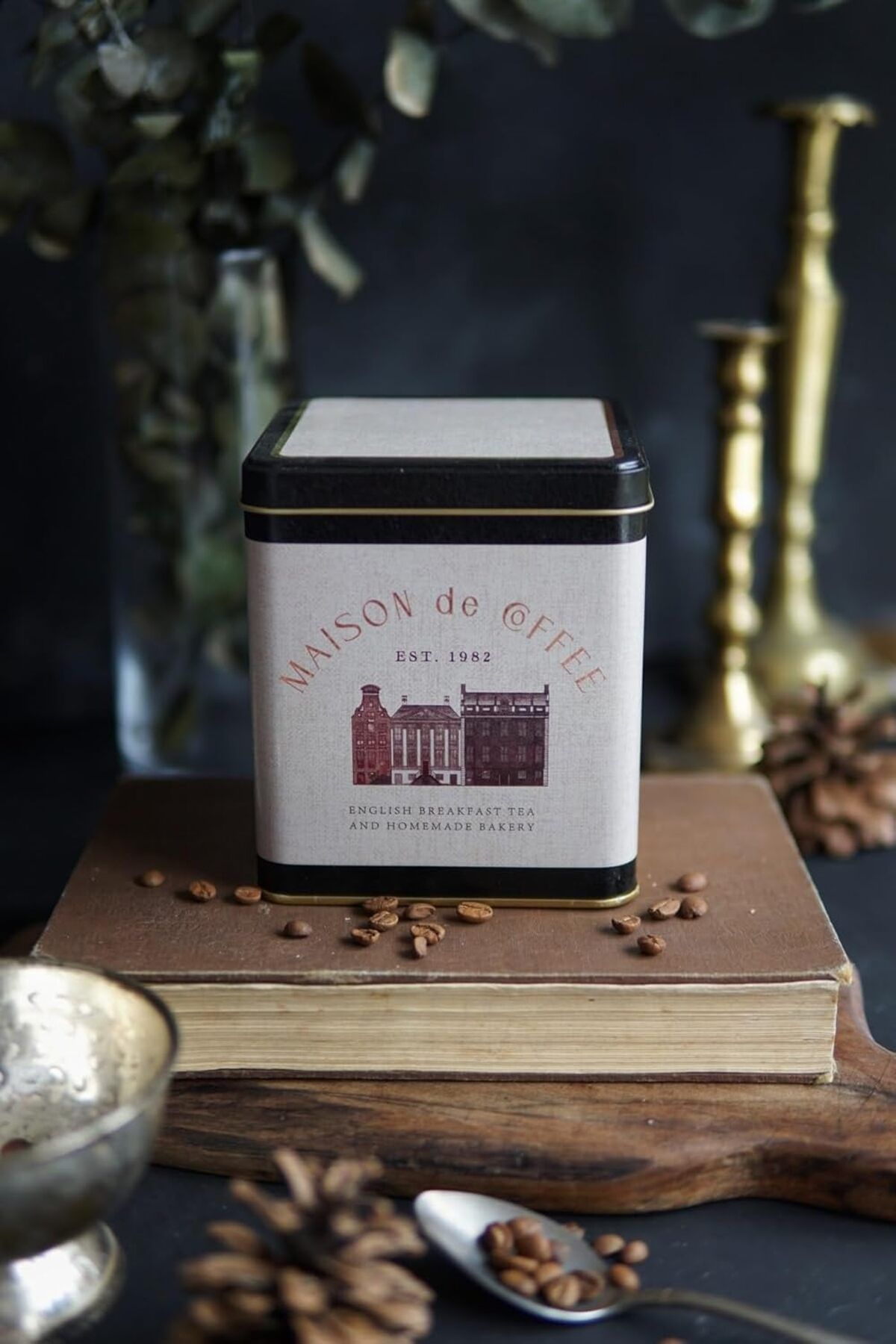 ÇAĞUR çağur Azura Coffee Desenli Kare Metal Saklama Kabı 12x12 Cm (Azura Coffee) YENİ 1109945