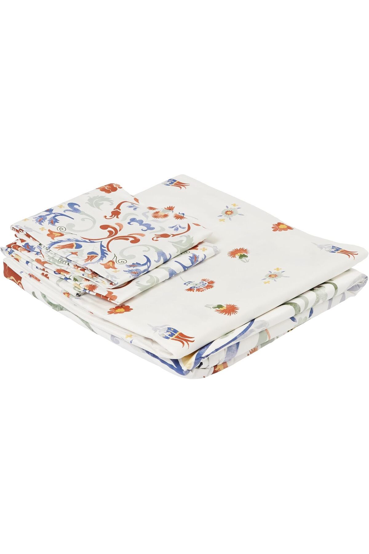 ÇAĞUR çağur Viola Desenli%100 Pamuk Saten Nevresim Takımı, Kiremit, Çift Kişilik (Nevresim: 200x220