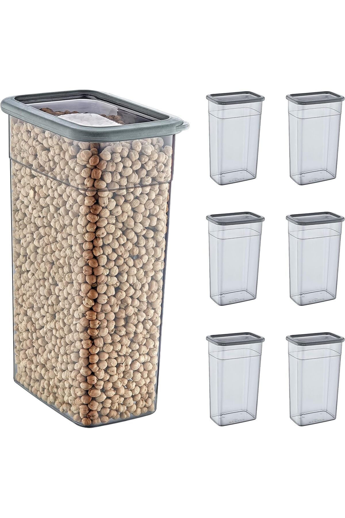 KDROĞLU KDROGLU 6'Lı Set Skali Dikdörtgen Saklma Kabı Antrasit 3500 ML New Desing 1109836