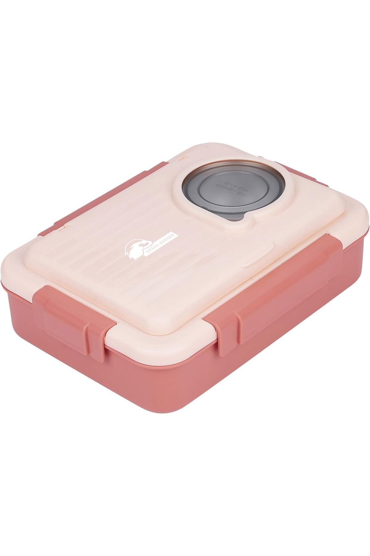KDROĞLU KDROGLU Badger 304 Paslanmaz Çelik Pembe Lunchbox 1.000+150ml Çelik Kaşık + Çubuk, Dayanıklı