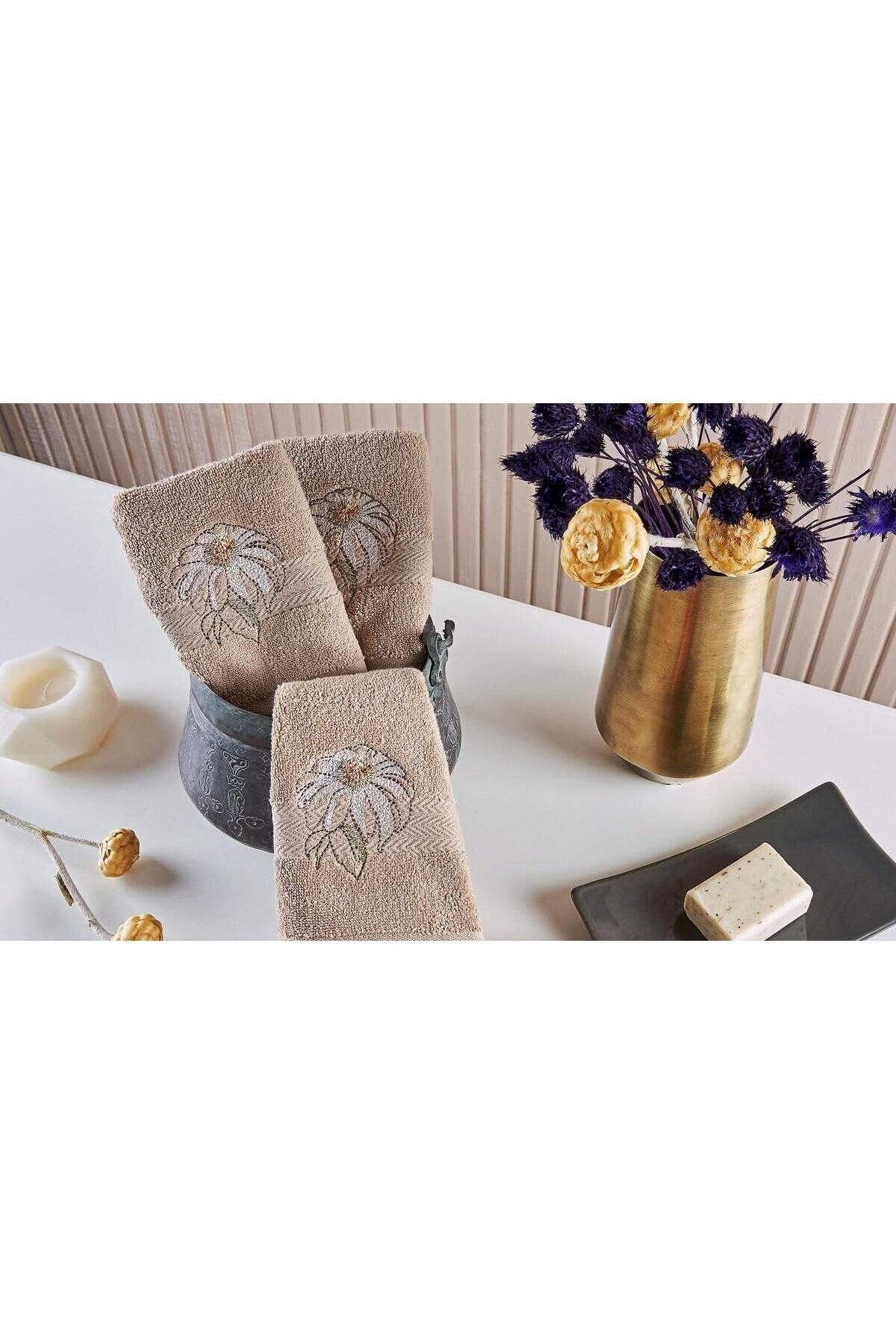 ÇAĞUR çağur Claire 3 Lü Peçete Micro Flora Bej YENİ 1109945
