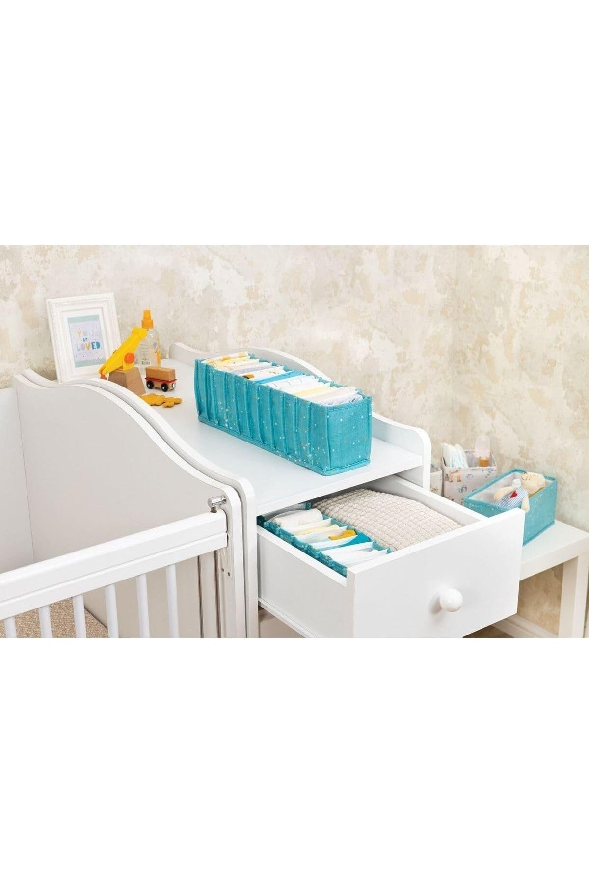 KDROĞLU KDROGLU Baby Akordiyon Organizer Çekmece Düzenleyici Small Turkuaz 104102 New Desing 1109836