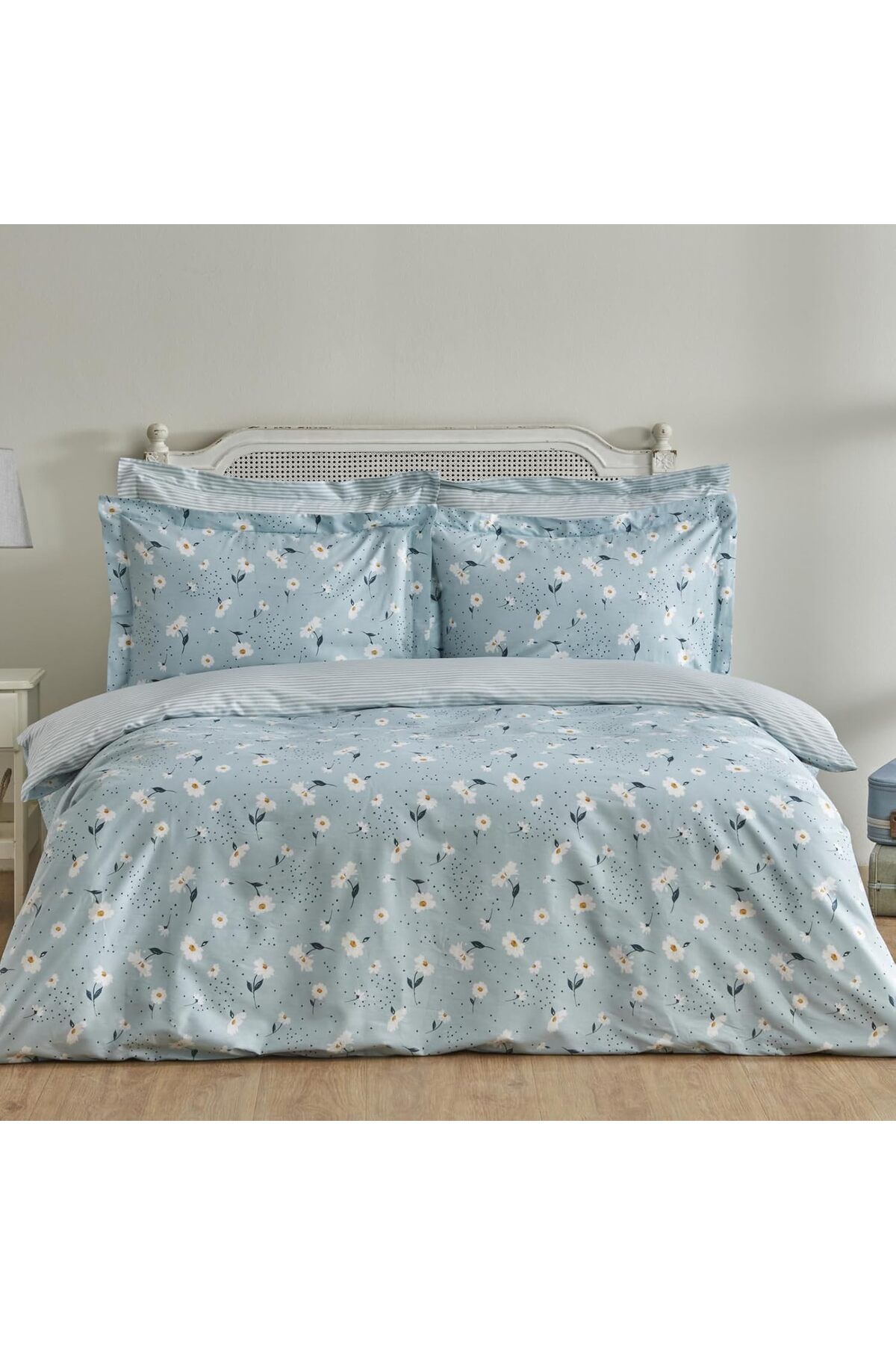 KDROĞLU KDROGLU Home Daisy %100 Pamuk Çift Kişilik Nevresim Takımı Mint Mavi (PP) New Desing 1109836