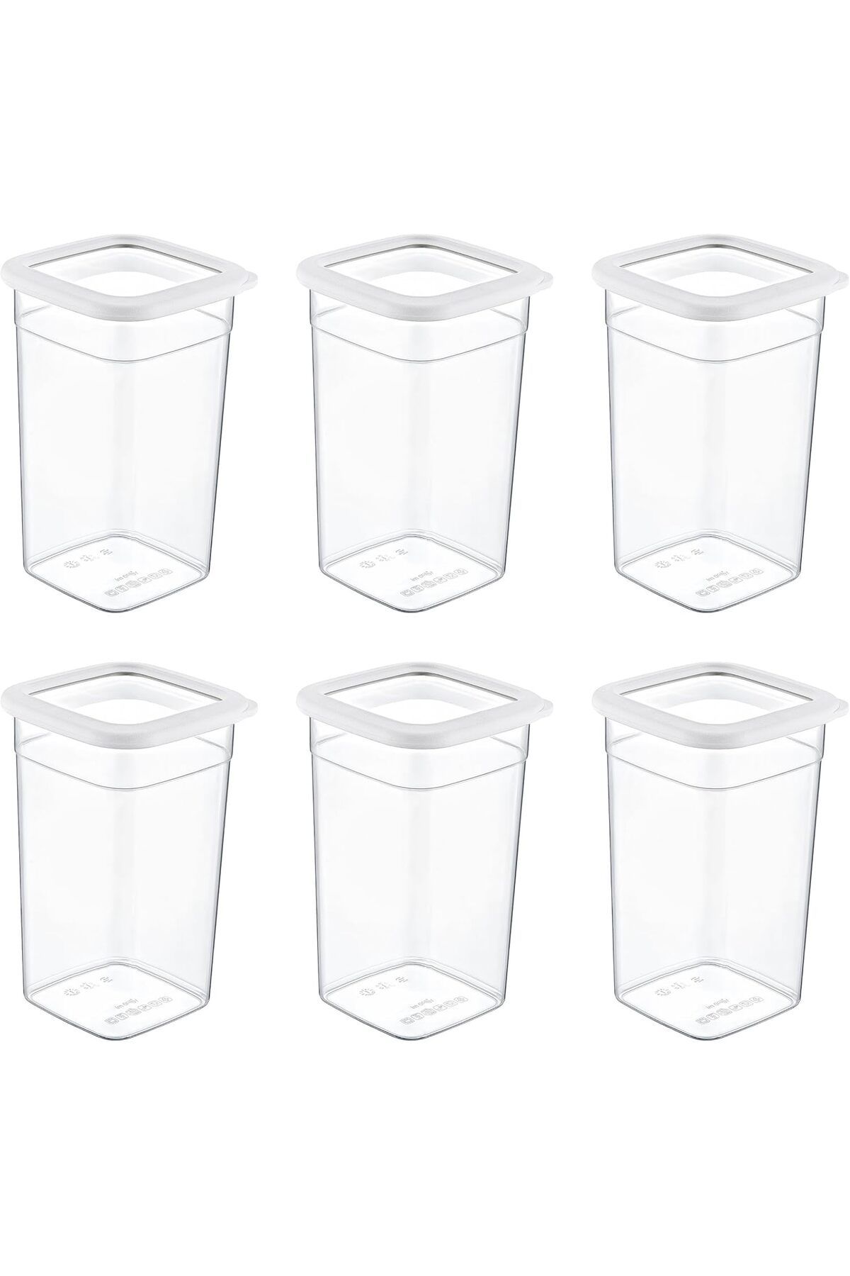 KDROĞLU KDROGLU 6'Lı Set Skali Kare Saklama Kabı Beyaz 1440 ML New Desing 1109836