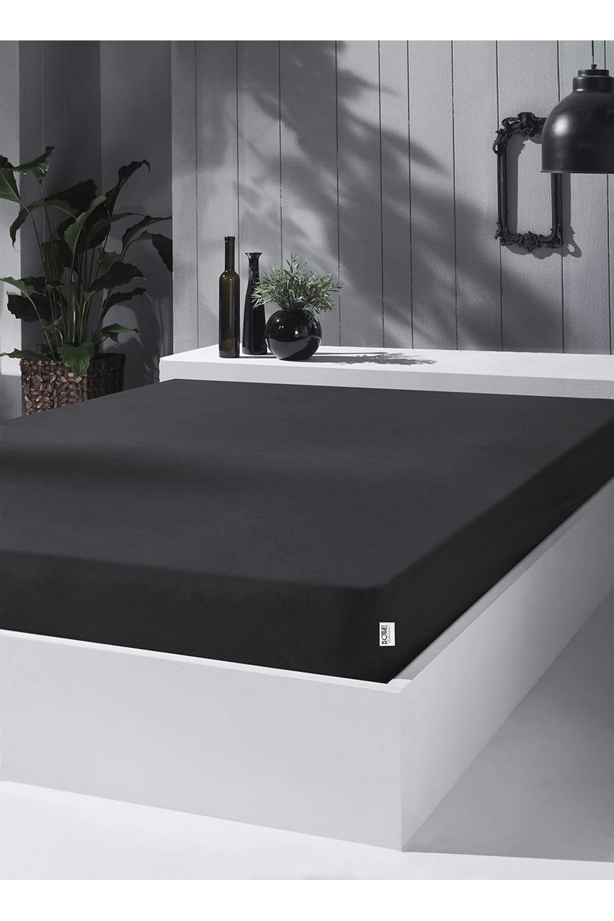 KDROĞLU KDROGLU Home Örme Penye Lastikli Çarşaf, Çift Kişilik, Siyah, %100 Pamuk 130 G/M2 New Desing 11