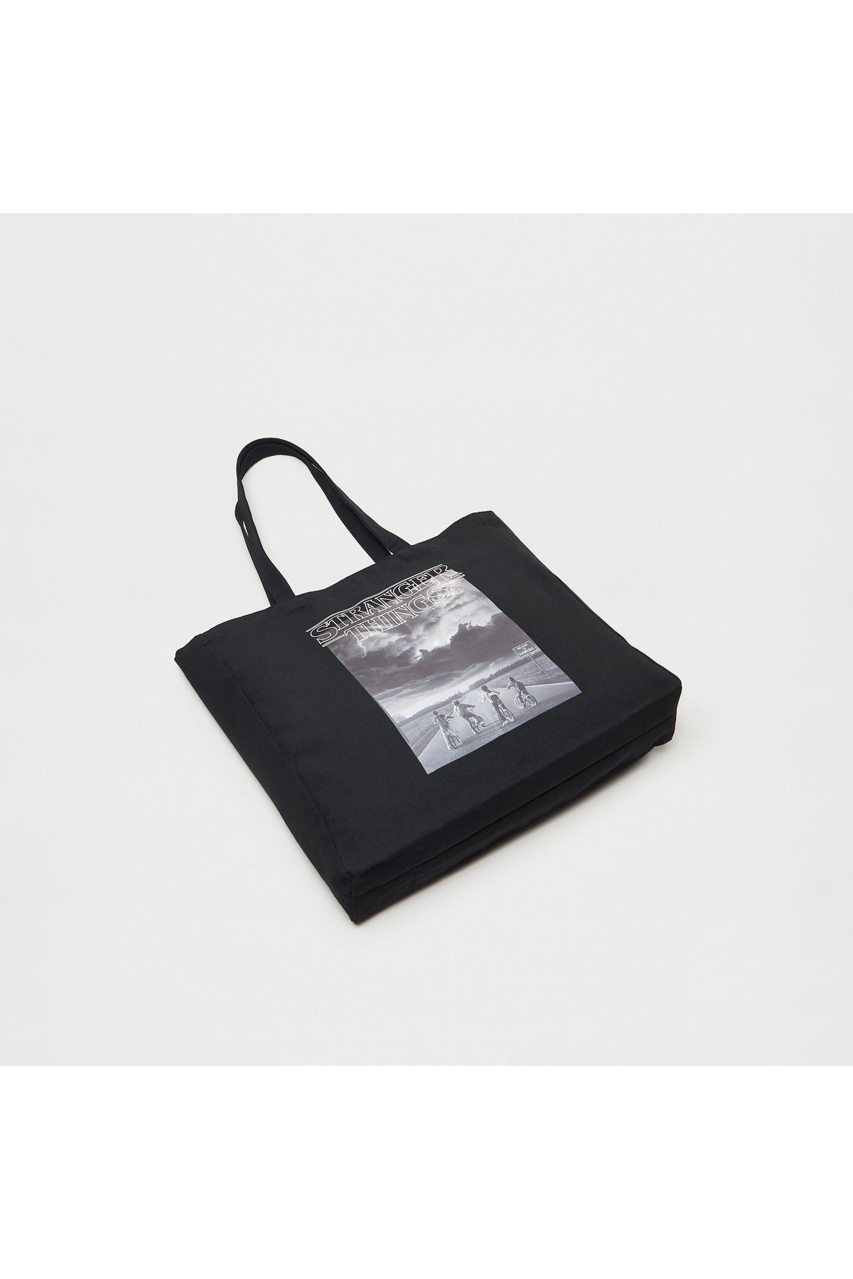 SP Characters-Stranger Things Print Shopper Bag with Double Handle 3
