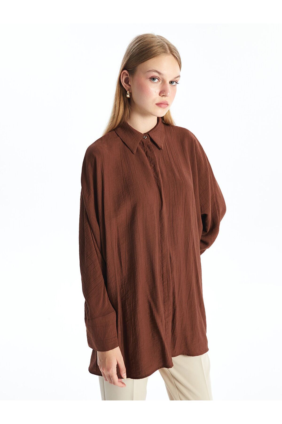 LC Waikiki Düz Oversize Kadın Gömlek Tunik