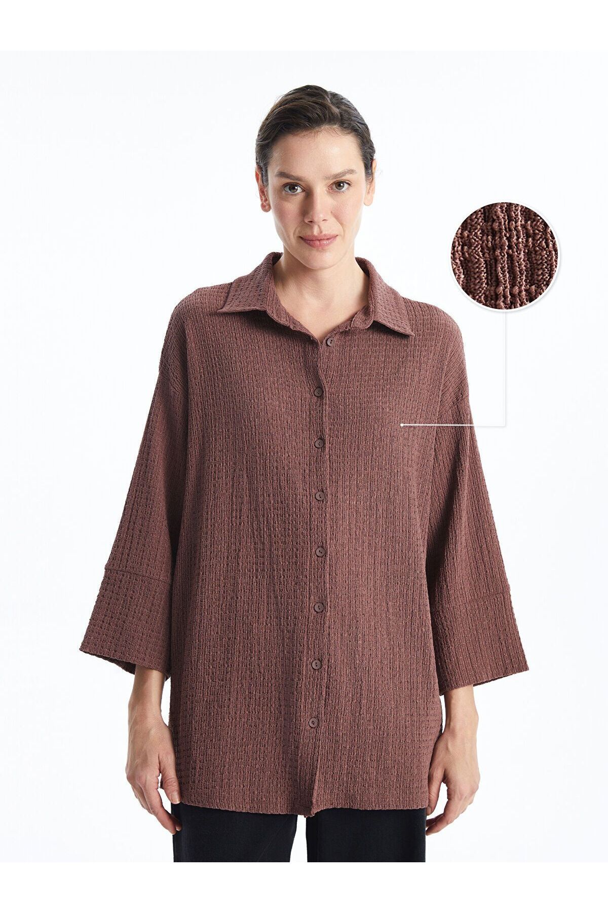 LC Waikiki Dokulu Oversize Kadın Gömlek Tunik