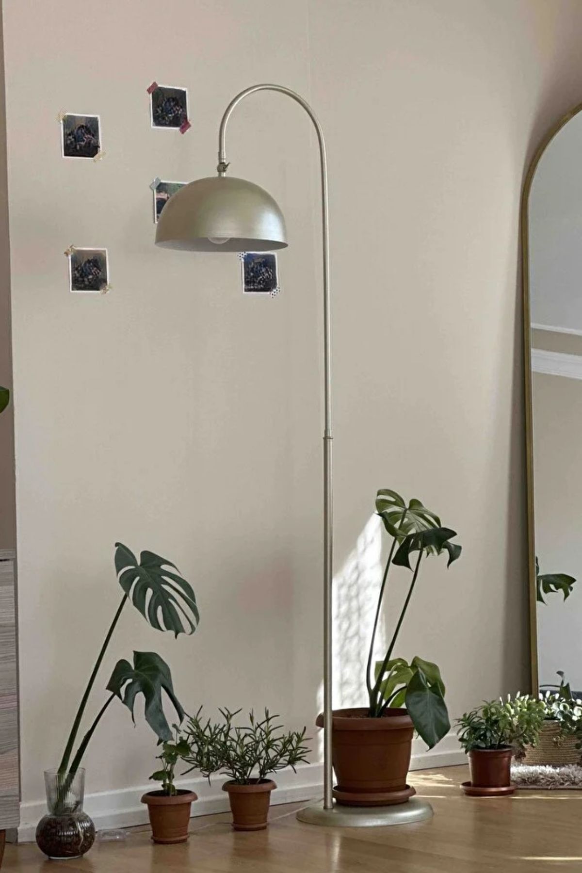 teknotrust Lambader Gold Metal Modern Tasarım Ayarlanabilir Başlık Lüx Yerden Dekoratif Aydınlatma 160 cm