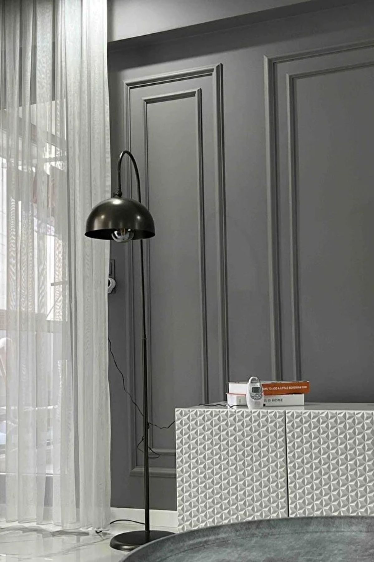 teknotrust Lambader Eskitme Metal Gövde Modern Tasarım Ayarlanabilir Başlık Yerden Dekoratif Aydınlatma 160 cm