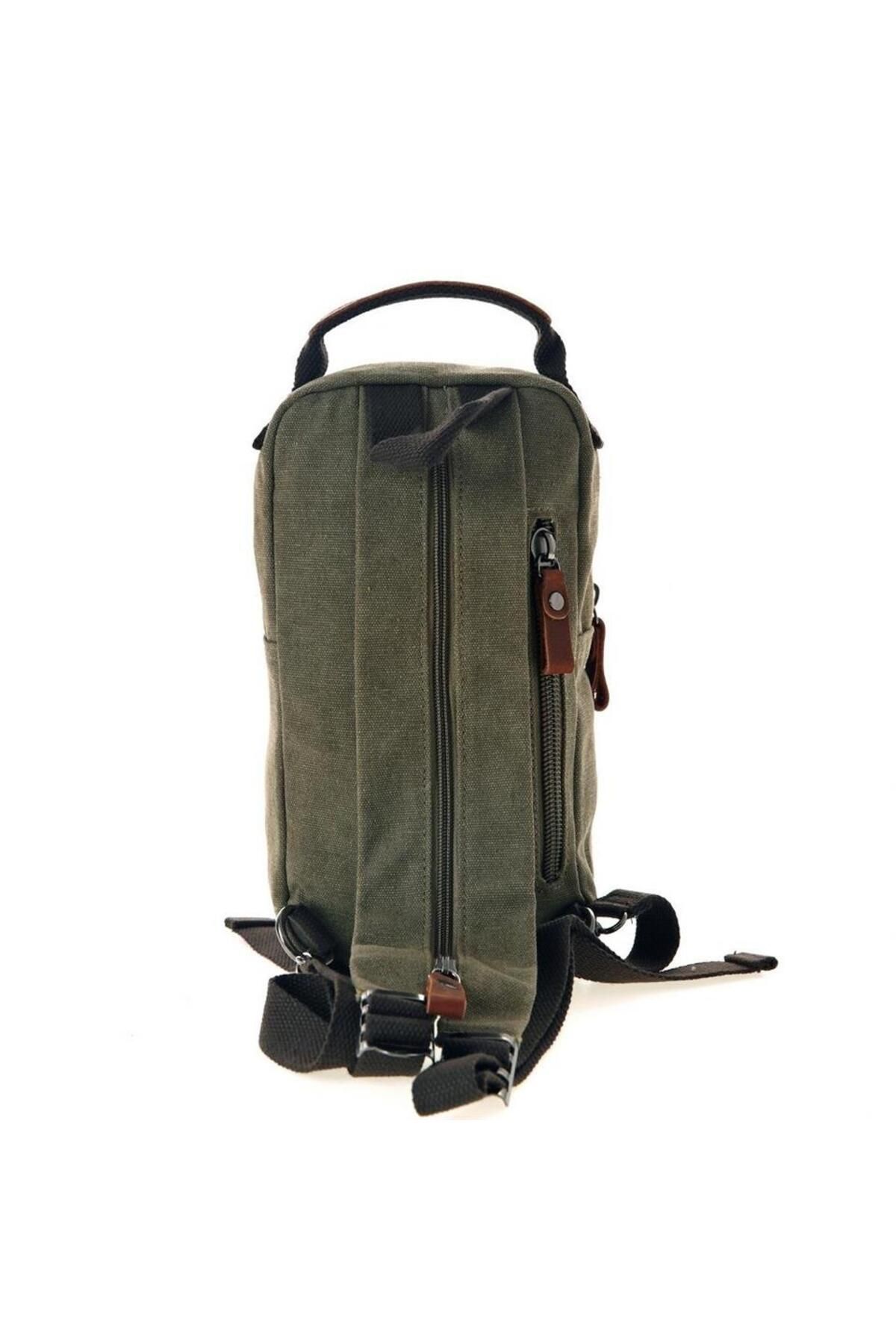 ÇÇS-Ççs London 31184 Canvas Cross Shoulder Bag Green 5