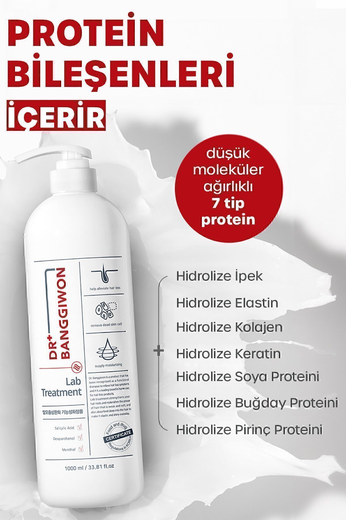 LAB Treatment Yeniden Yapılandırıcı Saç Derisine Uygulanabilen Hidrolize Keratin ve 7 Tip Proteinli Saç Kremi 1000 ml — labmas — تصویر 3 از 5
