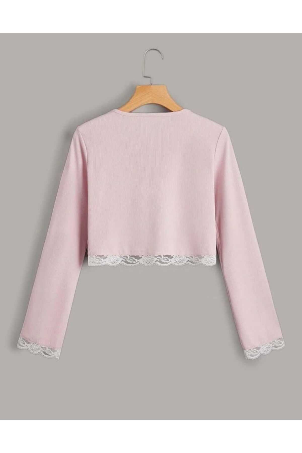 MODA  Coquette Lolita Pinterest Pembe Hırka Bolero - Görsel 2