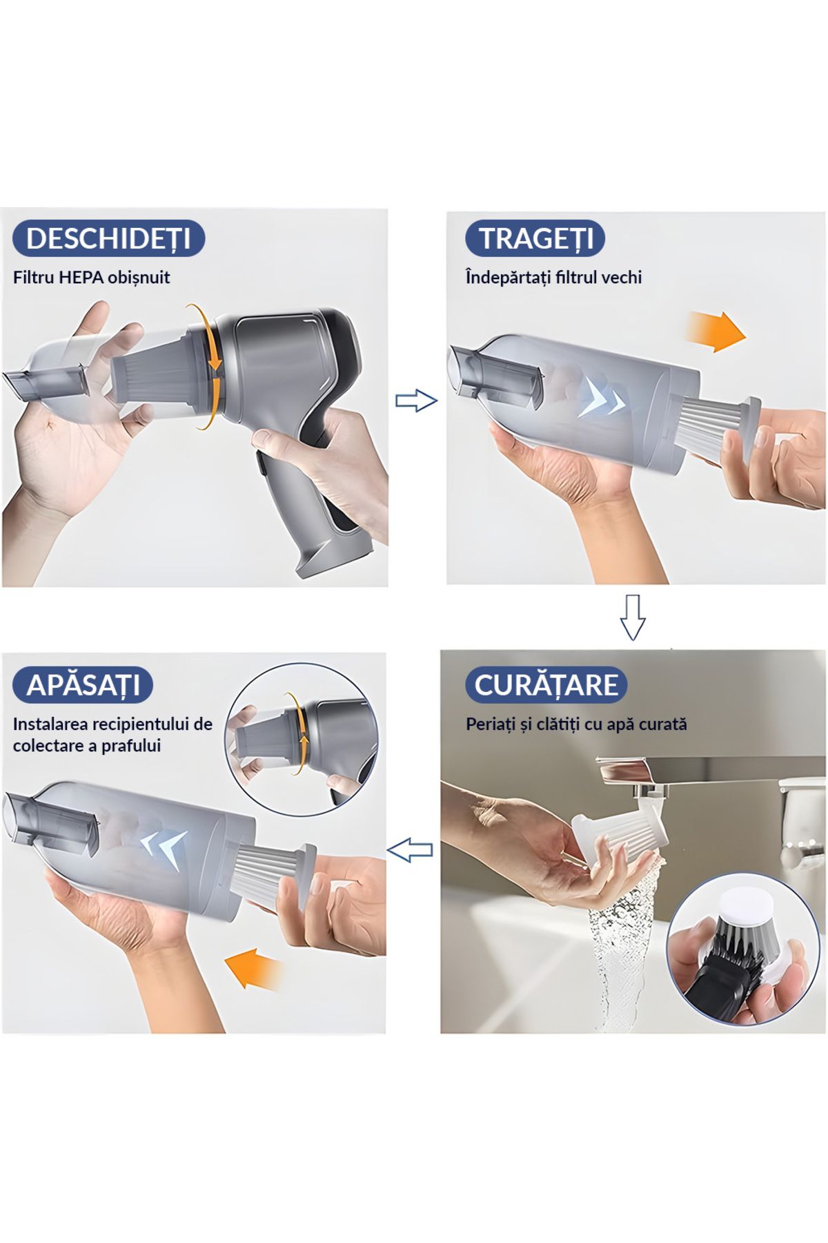 IMA TREND-Set 2 Filtre Hepa Pentru Aspirator Auto, Lavabile, Reutilizabile, Compatibile Universal 9