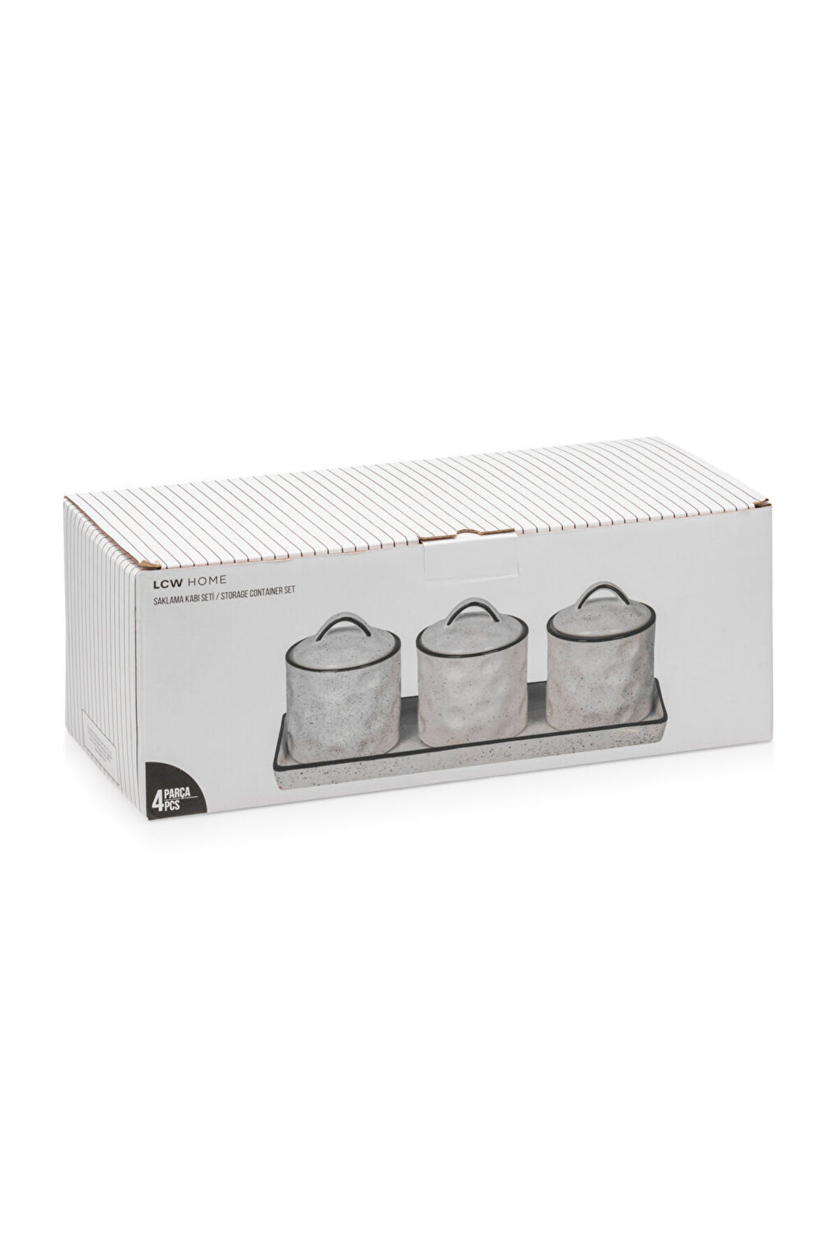 LC Waikiki-Lcw Home Black Ceramic Storage Container Set of 3 t t 5