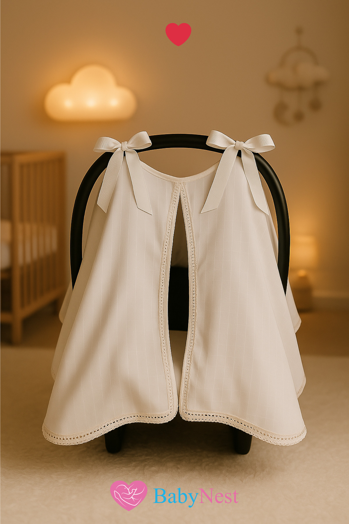 Babynest Puset Örtüsü/Bebek Arabası Örtüsü %100 Pamuk Müslin Beyaz fotoğrafı 5 (önizleme)